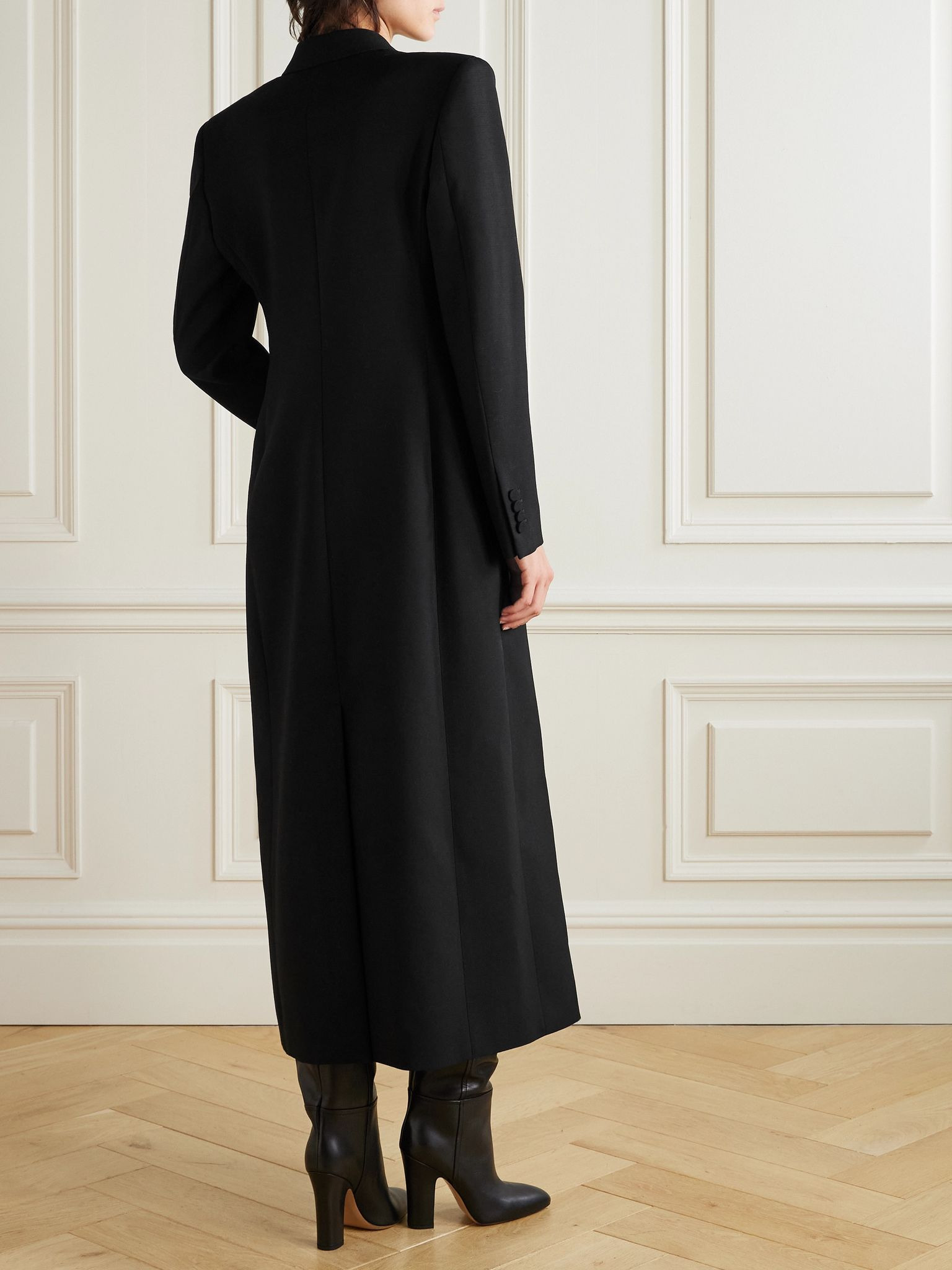 Julien double-breasted wool coat Black - 3