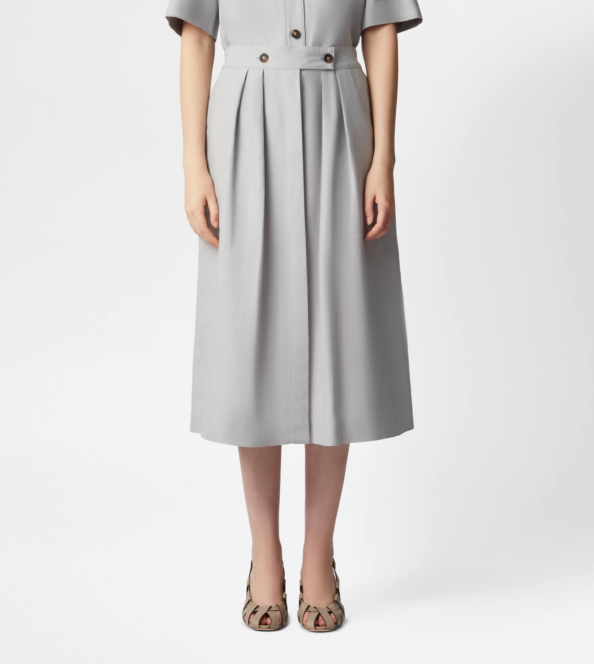 SKIRT IN LINEN - GREY - 6