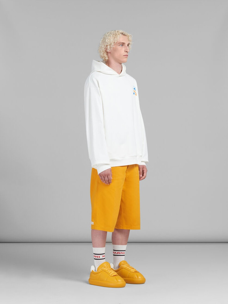WHITE BIO COTTON HOODIE WITH MARNI DRIPPING PRINT 5