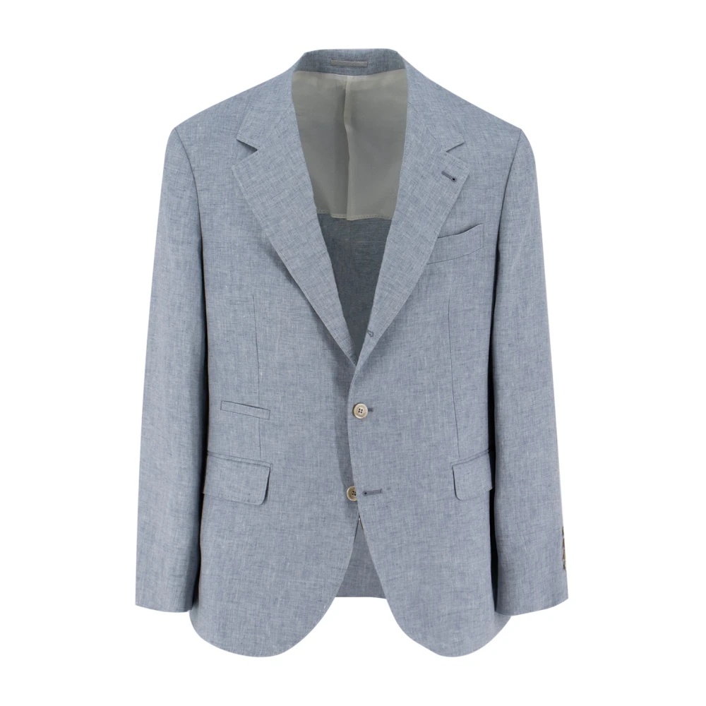 テーラードジャケット BRUNELLO CUCINELLI LINEN DECONSTRUCTED JACKET Linen unconstructed blazer for Man in Black | Brunello Cucinelli