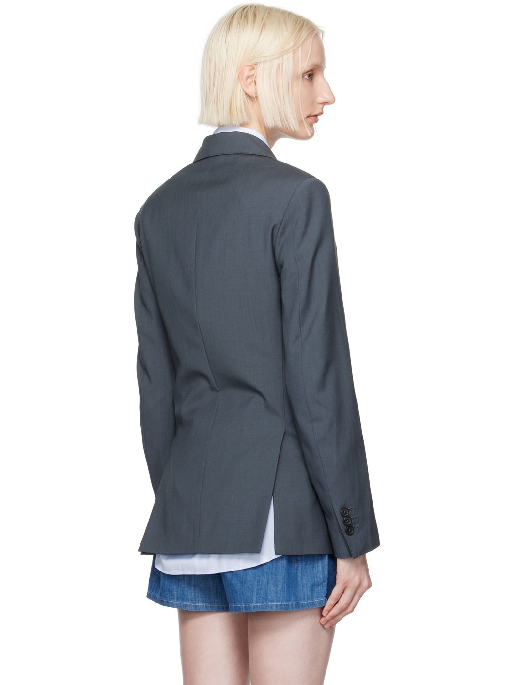 Gray Wool Classic Blazer - 3