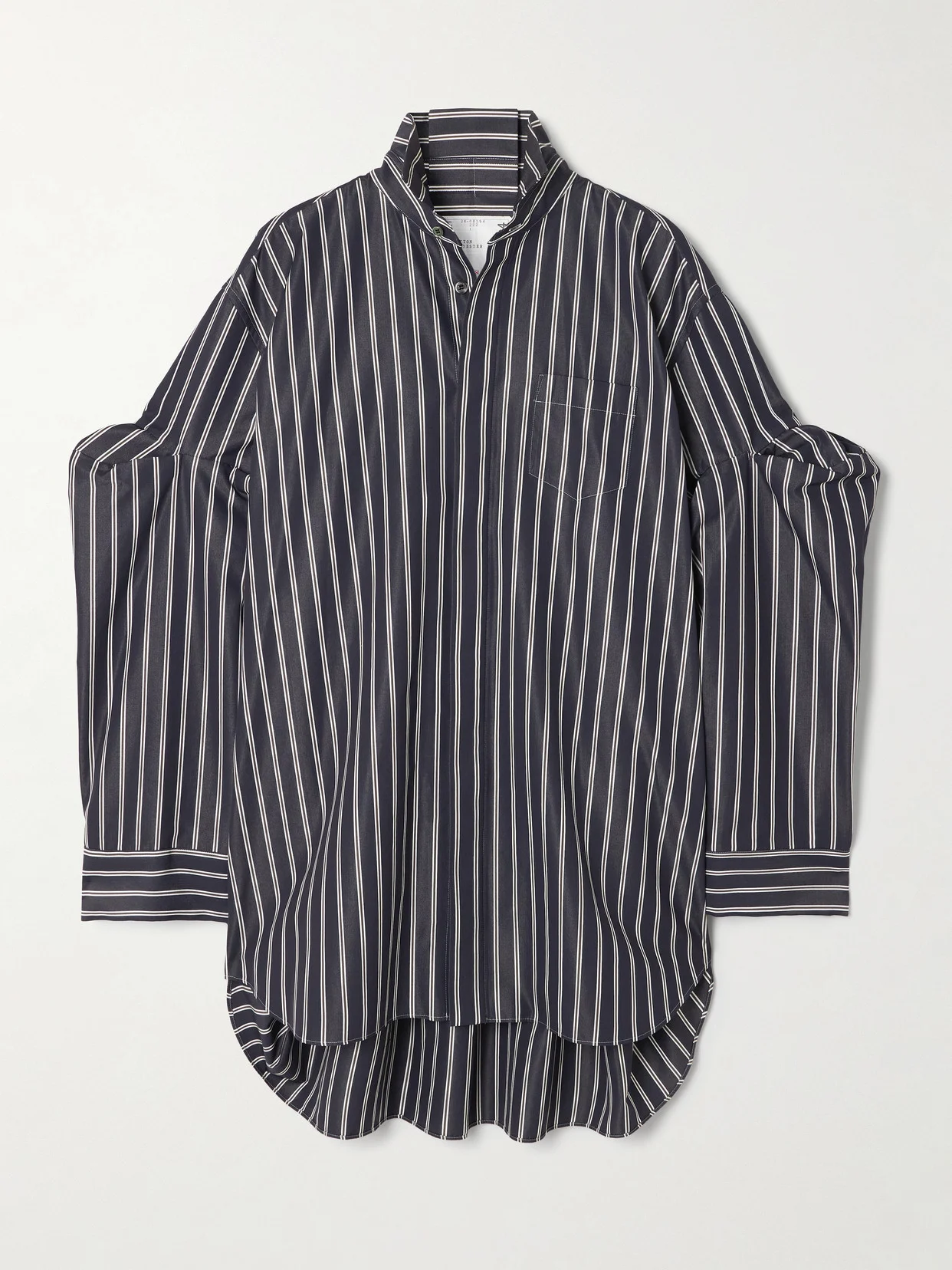 Oversized Striped Poplin Shirt - 1