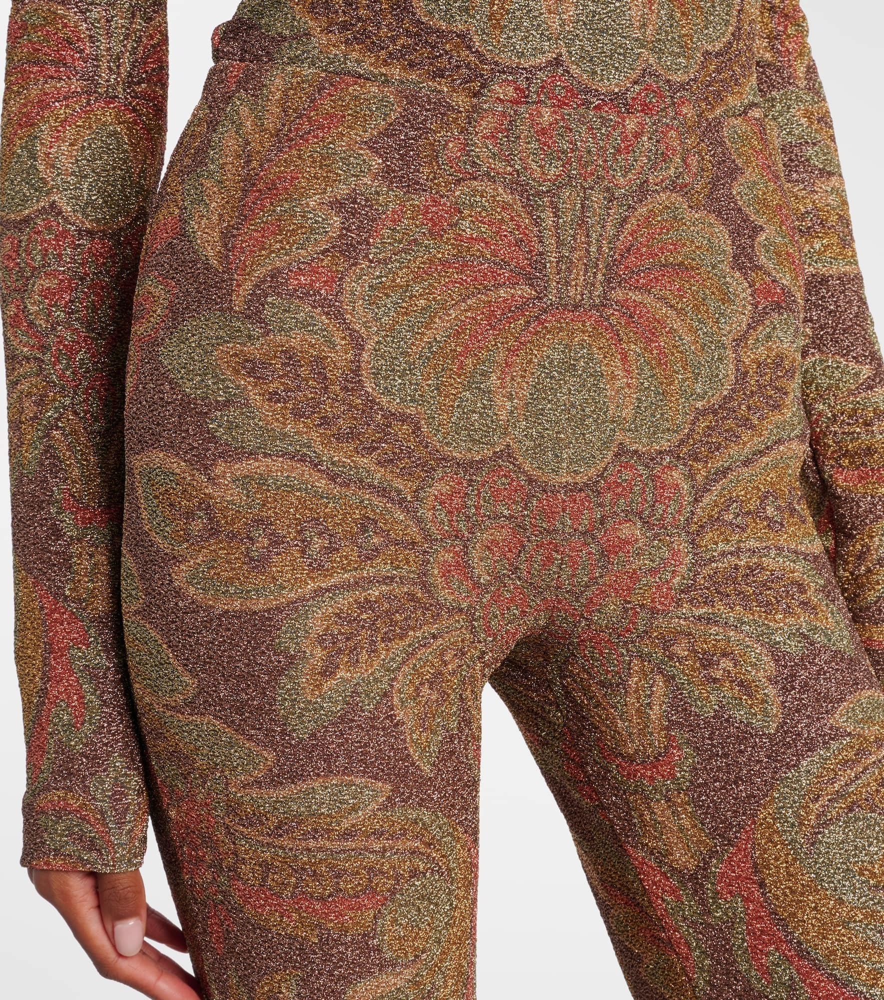 Printed jersey flared pants - 4