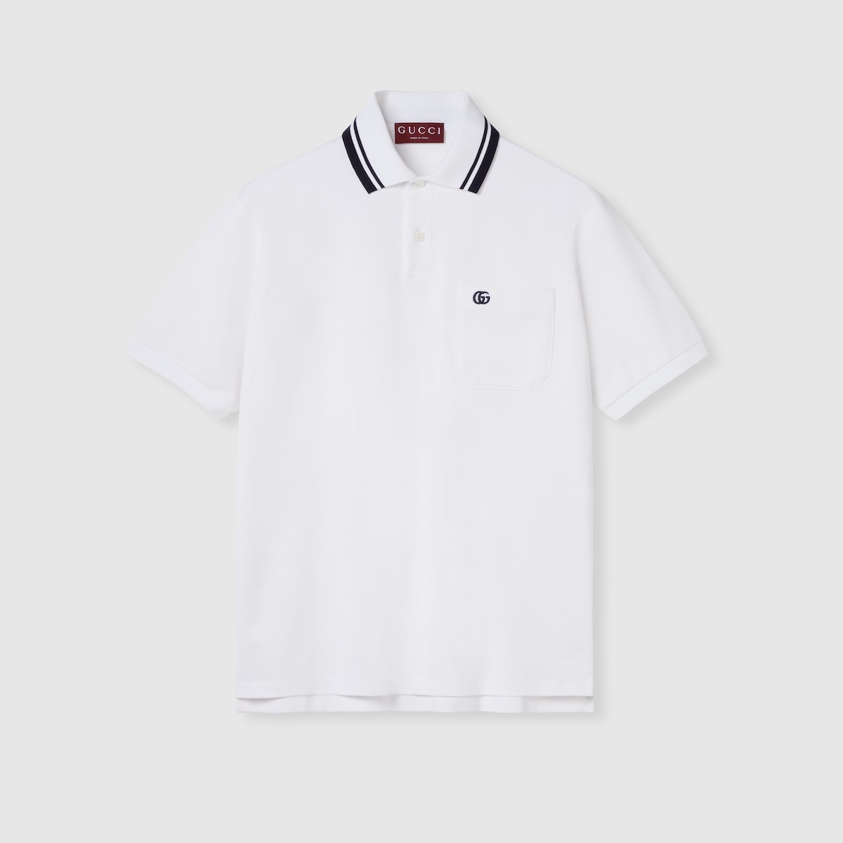 Cotton piquet polo shirt with embroidery - 1