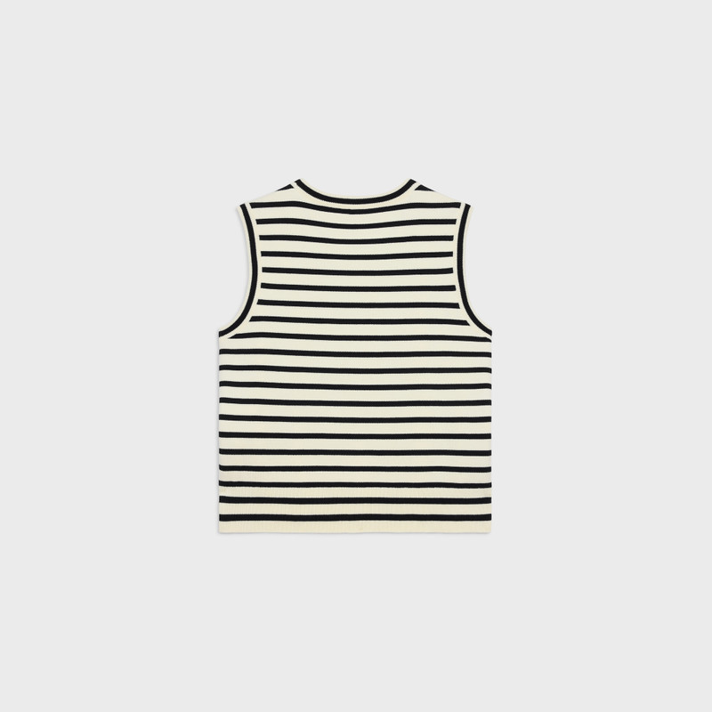 CELINE triomphe sleeevess marinière sweater in wool outlook