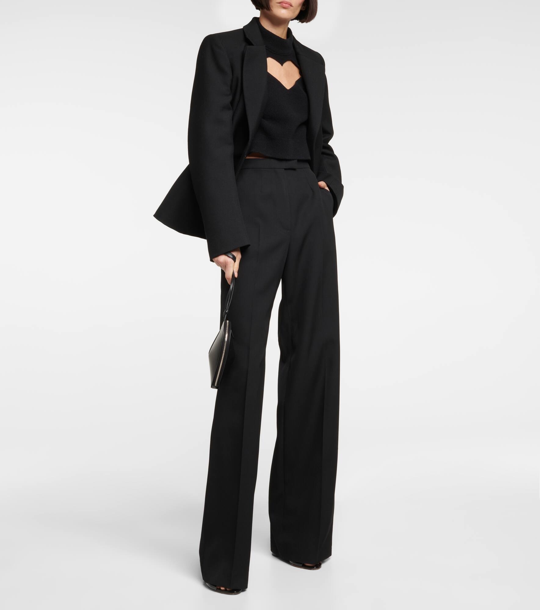 Keyhole virgin wool cropped sweater - 2