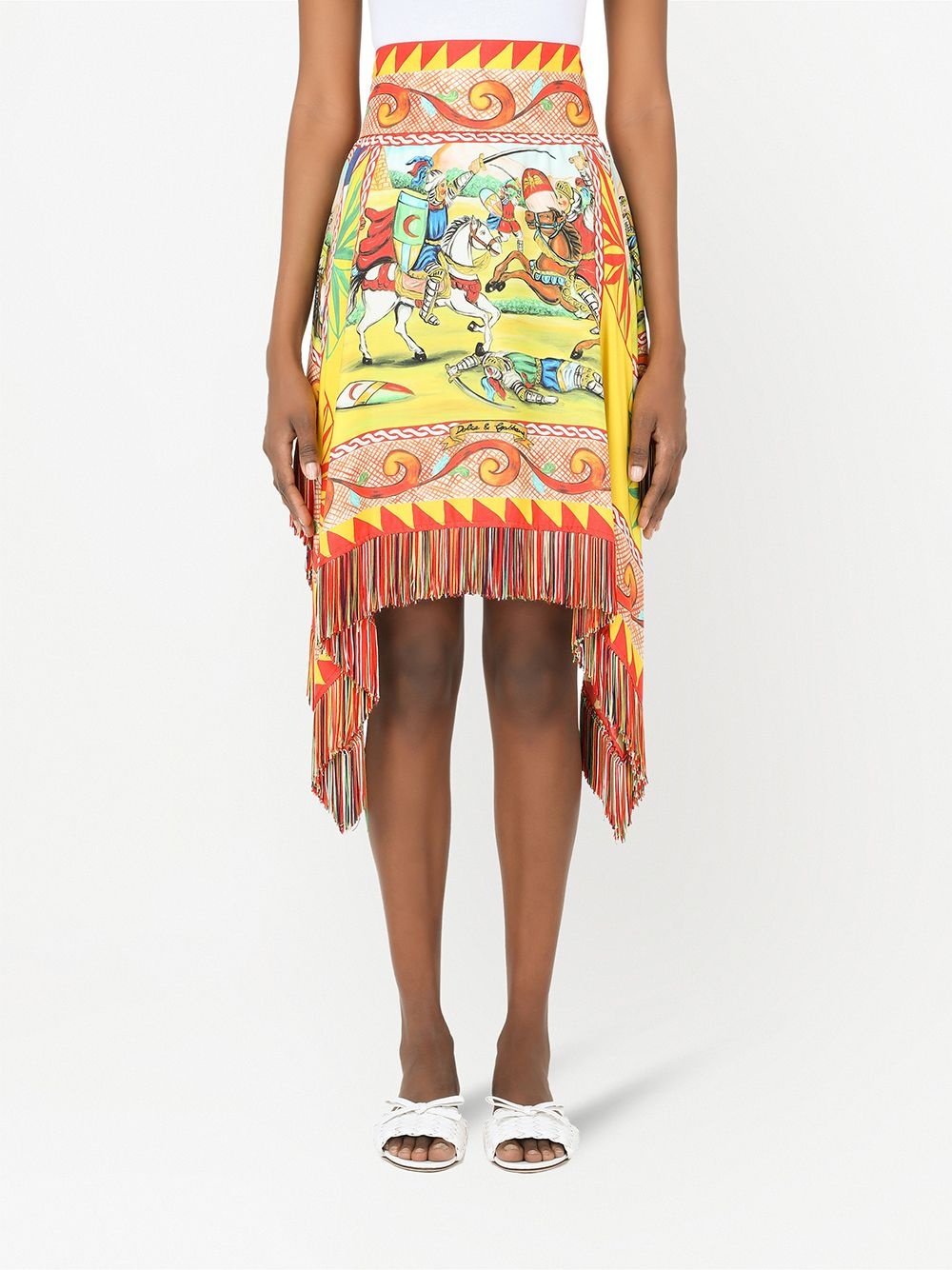 printed asymmetric skirt - 3