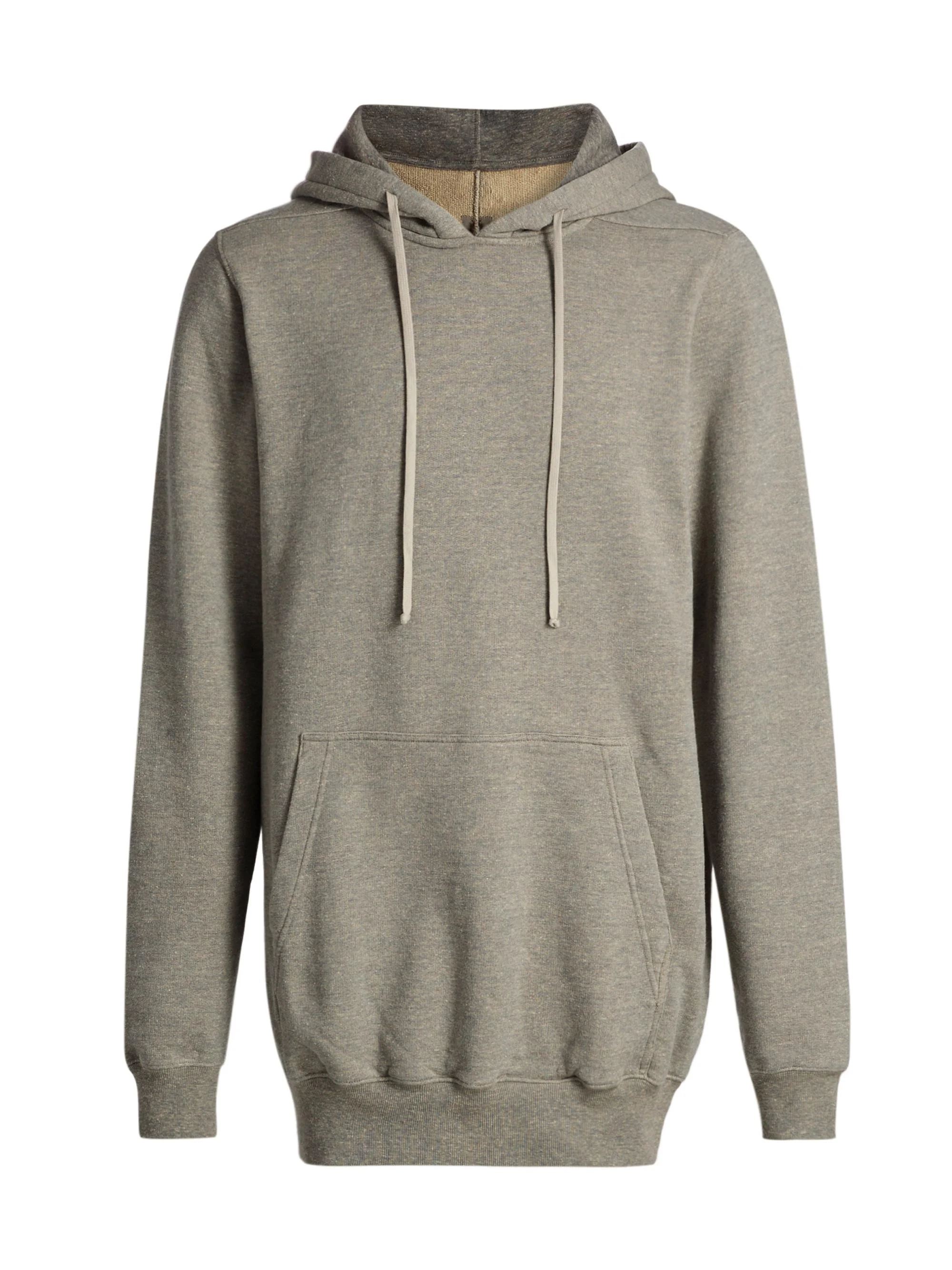 Men's Felpa Elongated Hoodie - Grey Melange - 1