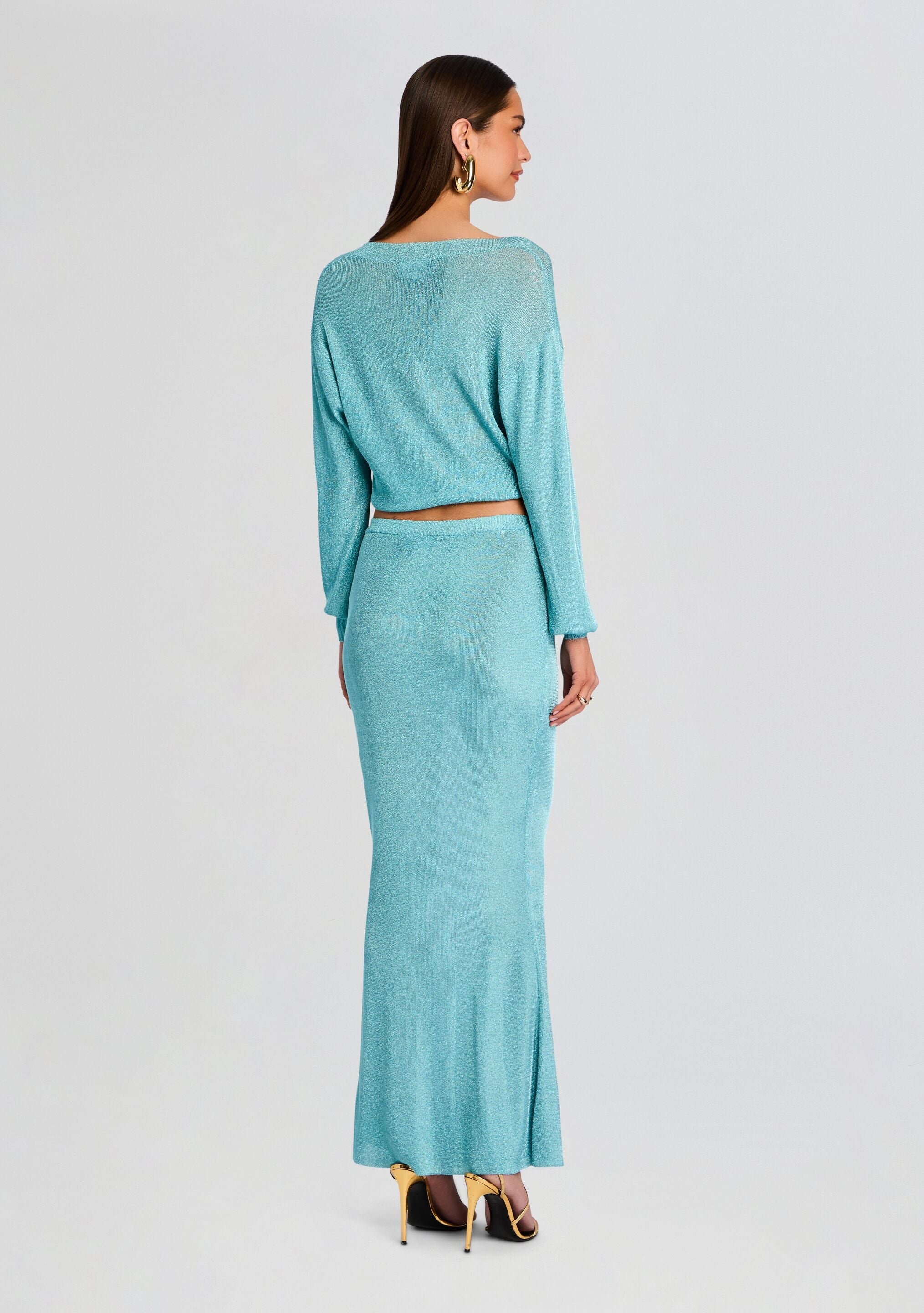 HARMONY METALLIC KNIT SKIRT - 4