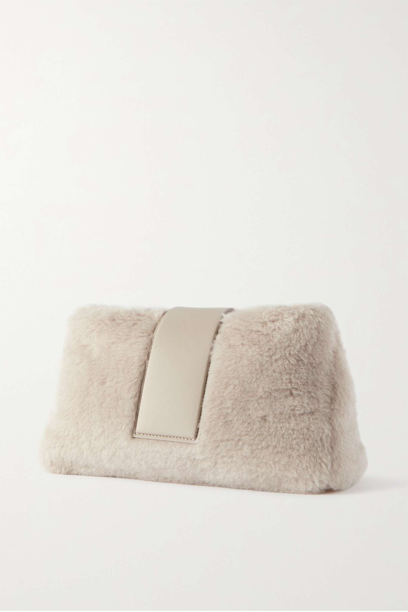 MAX MARA Teddy oversized leather-trimmed alpaca-blend shoulder bag