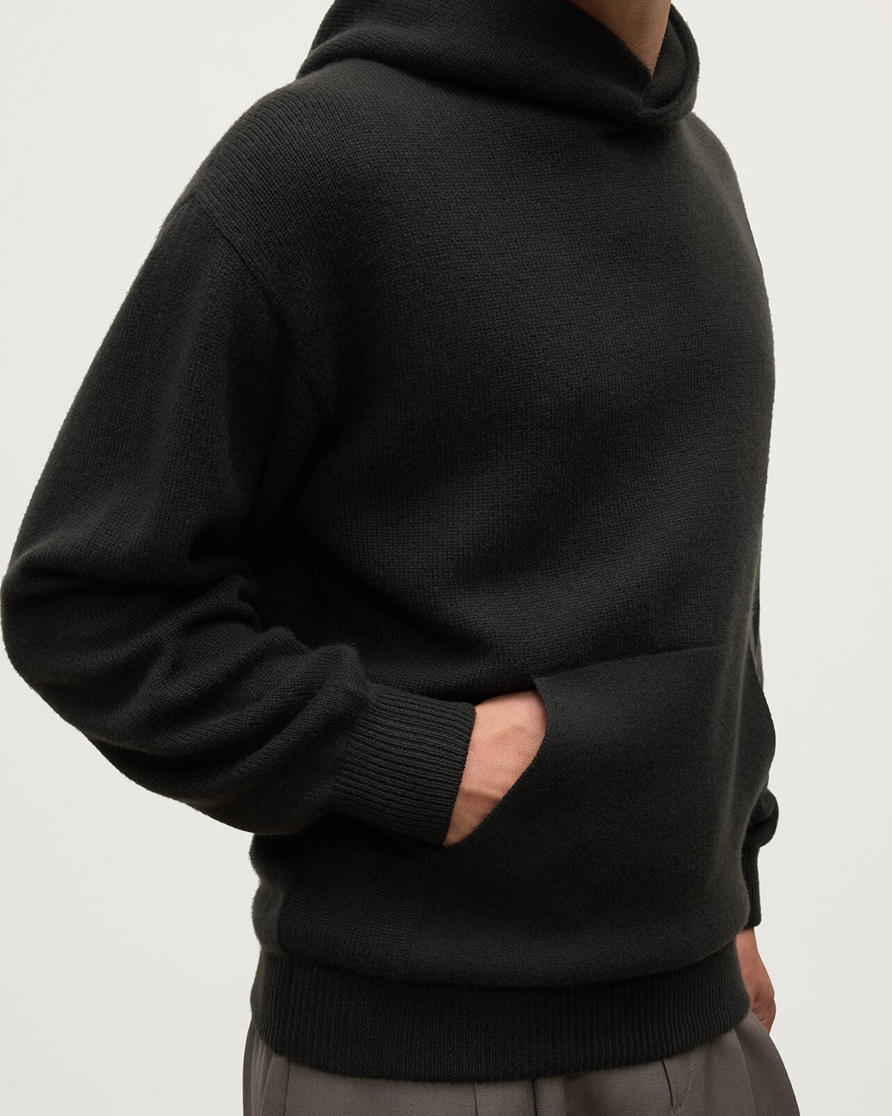 Grey Cashmere Hoodie - 5