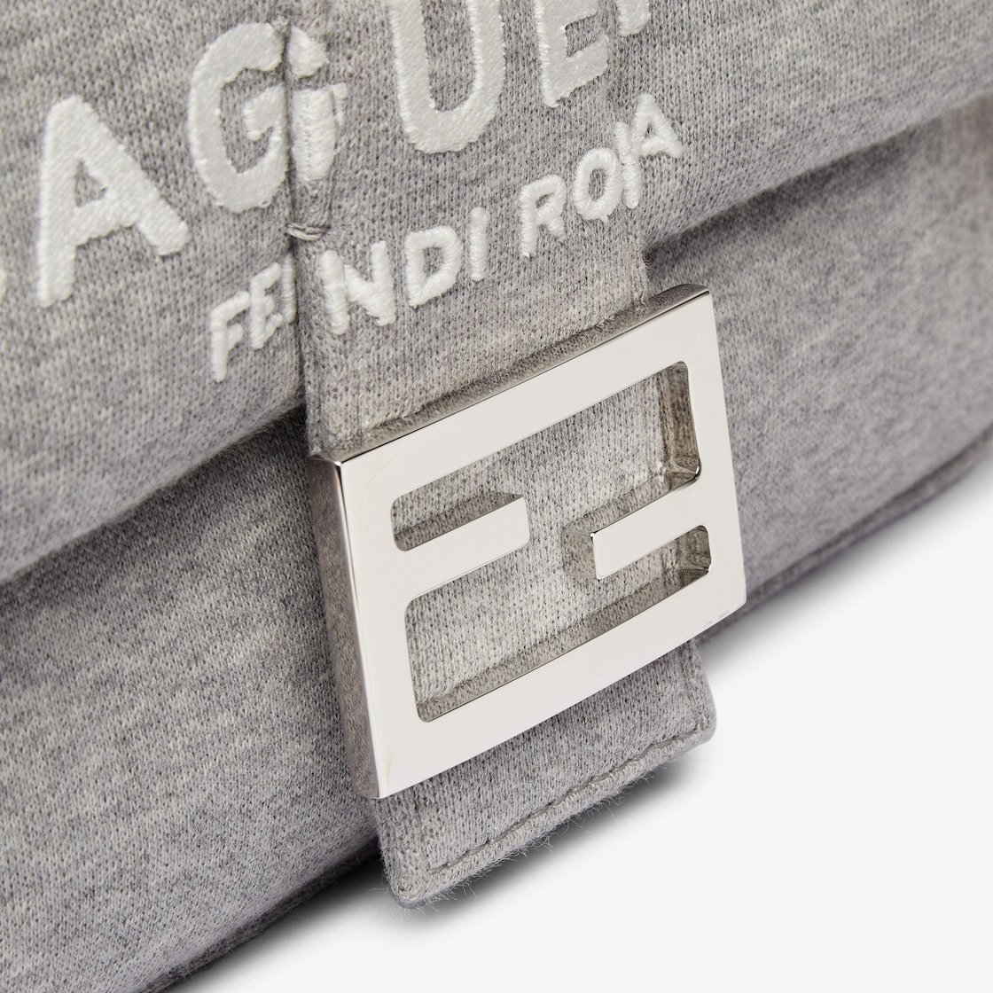 Limited edition Fendi by Marc Jacobs Baguette, made of gray mélange jersey with ‘The Baguette Fendi  - 5