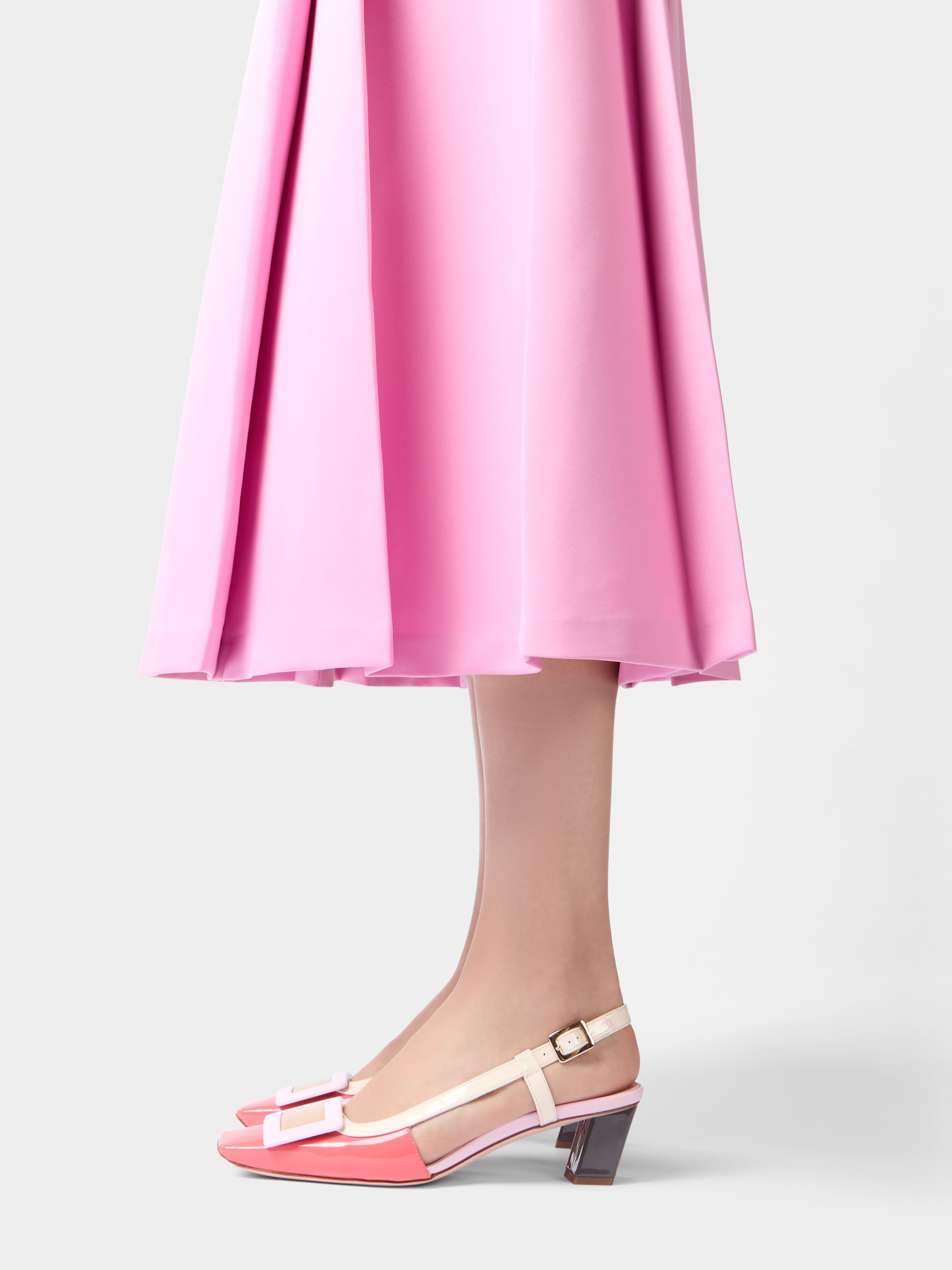 Belle Vivier Covered Buckle Slingback Pumps in Patent Leather - 8