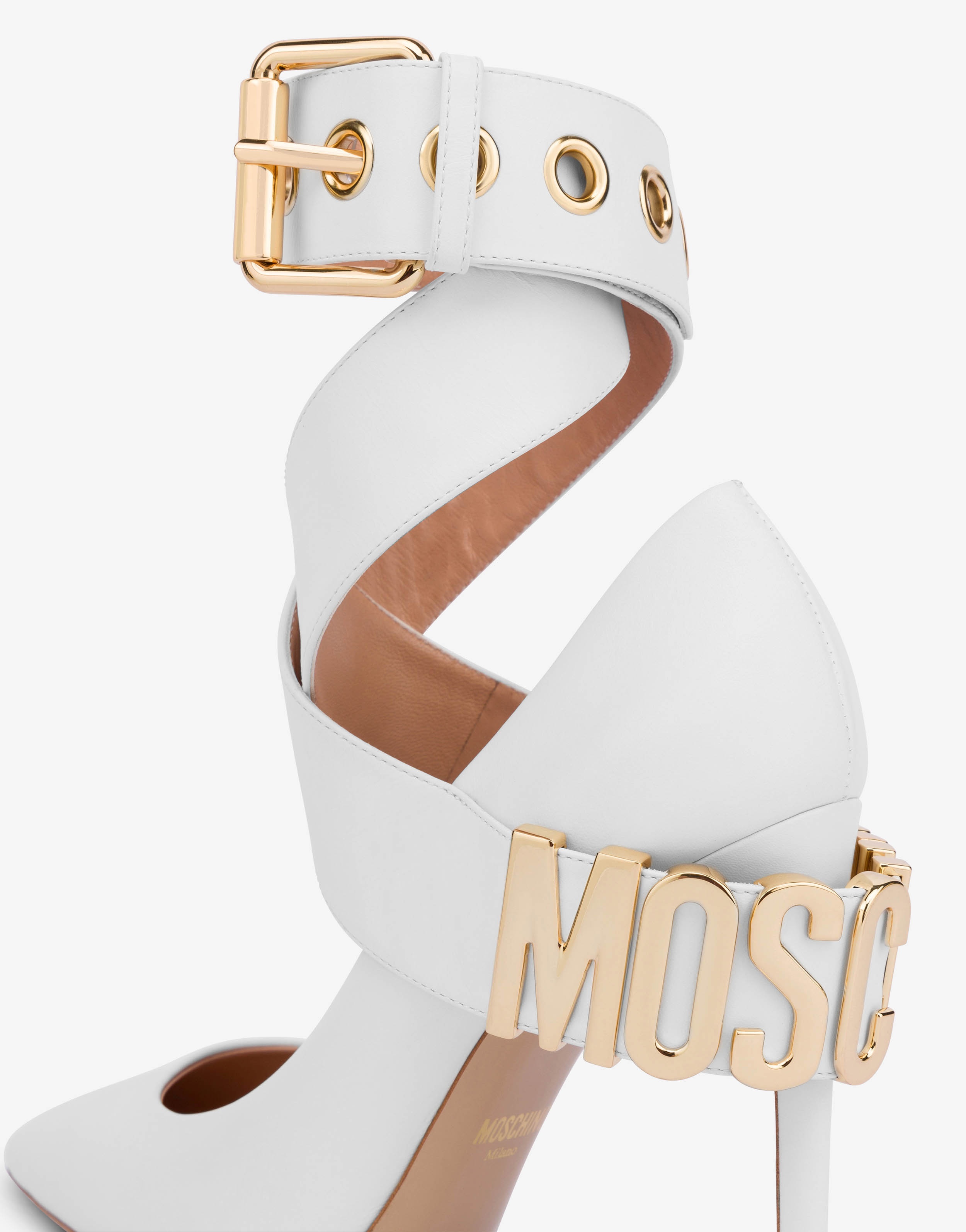 MOSCHINO BELT CALFSKIN PUMPS - 4
