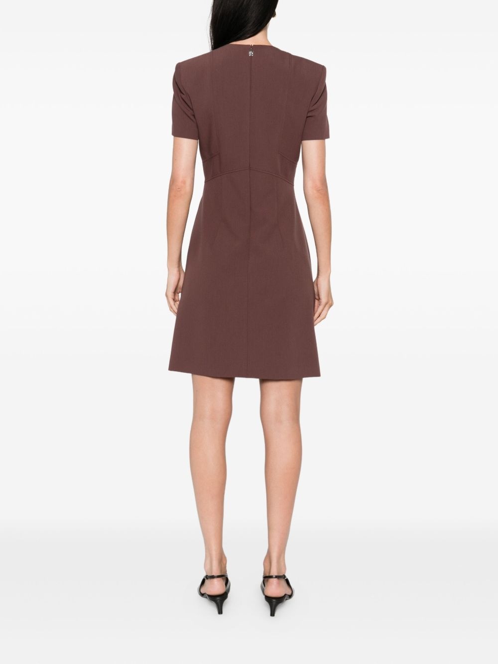 short-sleeve pleated dress - 4