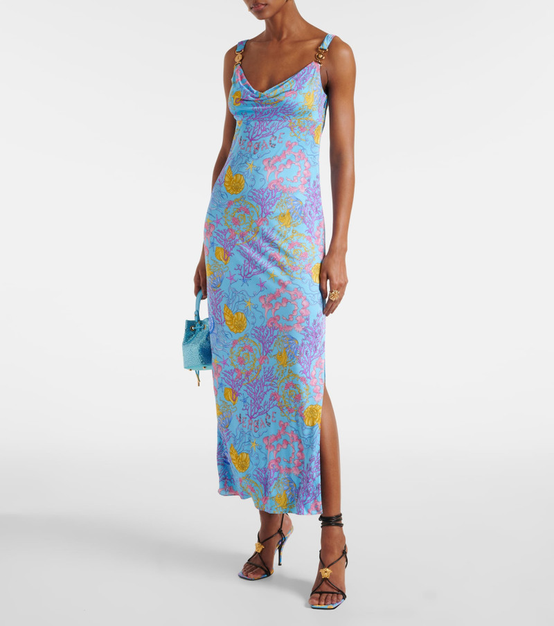 VERSACE Underwater Barocco draped jersey gown outlook