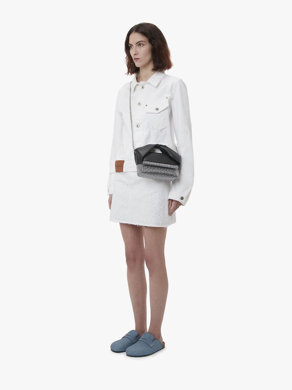 CRYSTAL HEM DENIM MINI SKIRT - 4