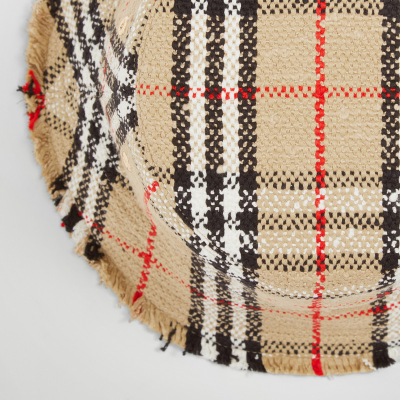 Check Bouclé Bucket Hat 7