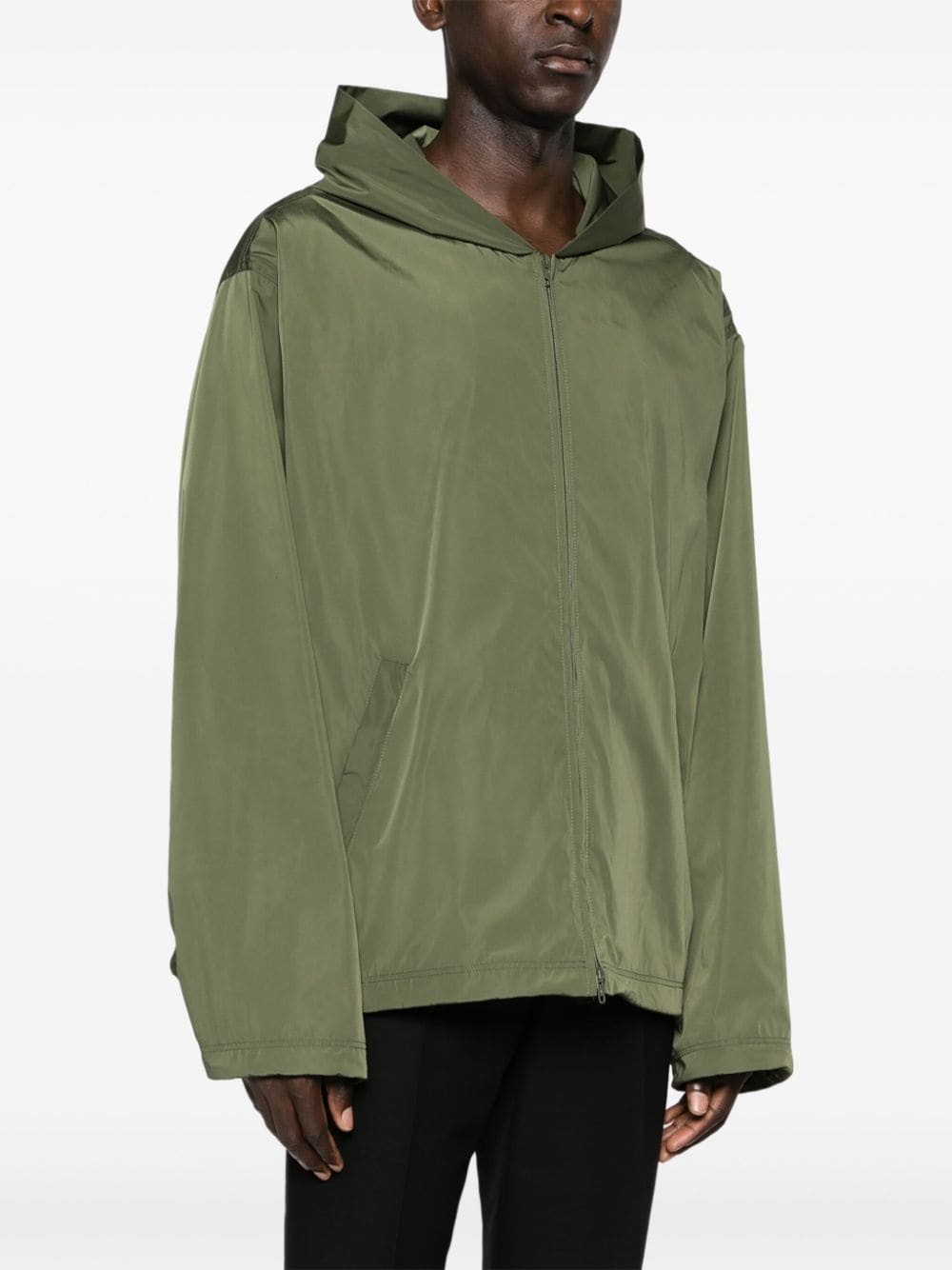 logo-print hooded jacket - 4
