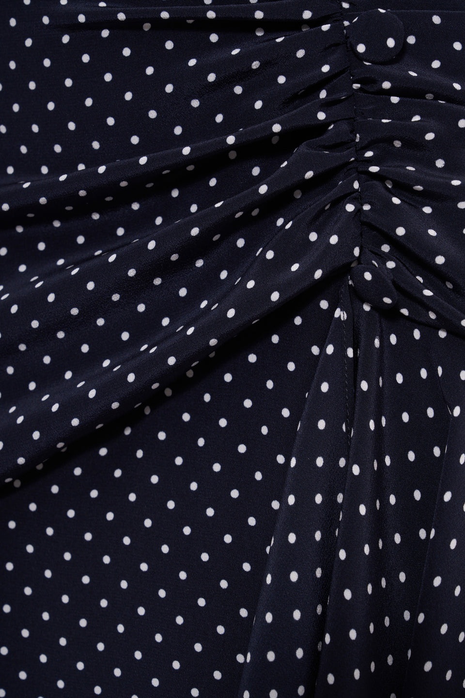 POLKA DOT SILK HIGH NECK DRESS WITH VOLANT - 3