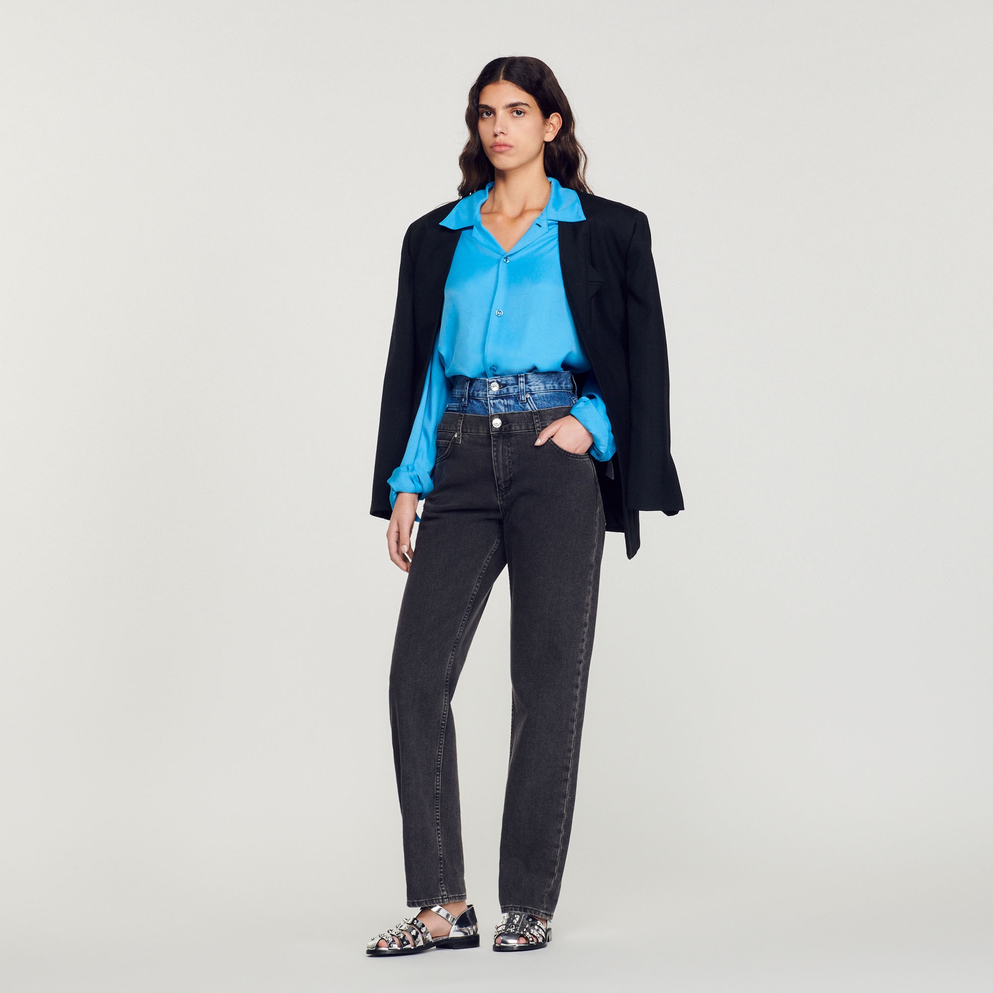 Floaty shirt with spread collar - 3