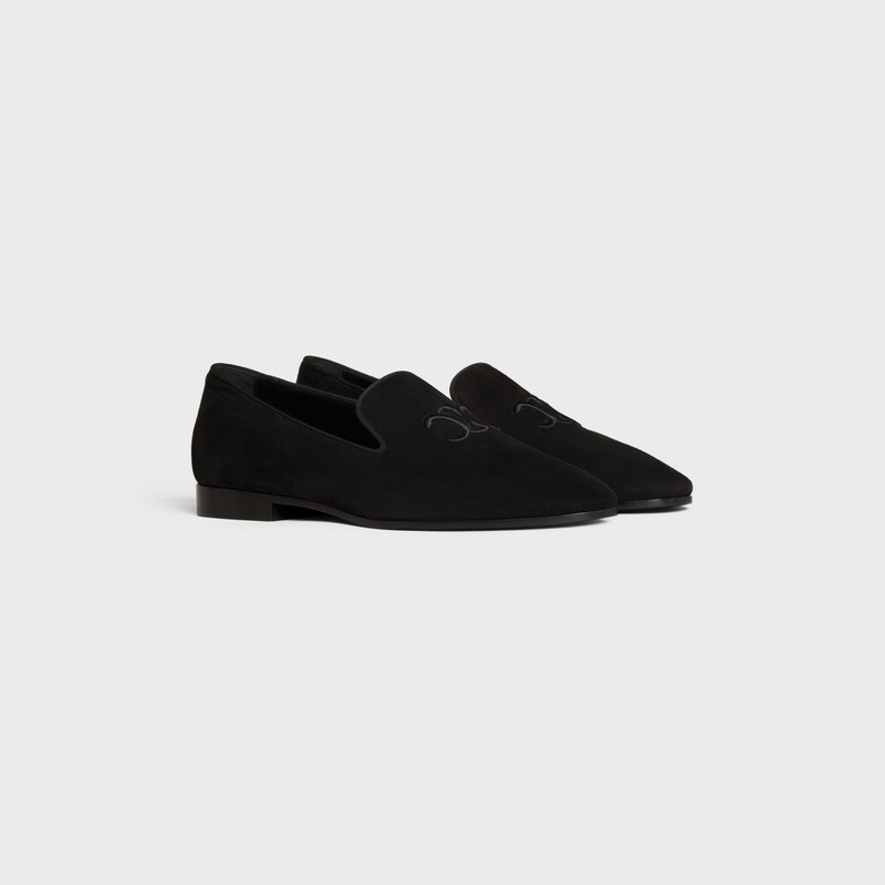 CELINE TRIOMPHE SLIPPERS in SUEDE CALFSKIN 2