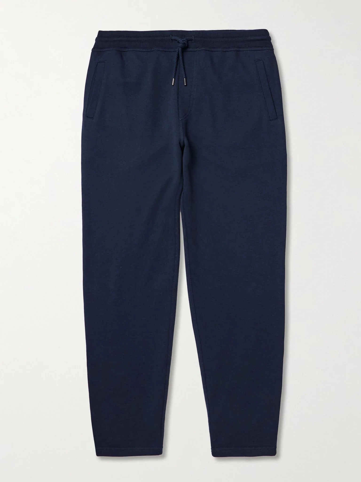 Tapered Cotton-Blend Jersey Sweatpants Blue - 1