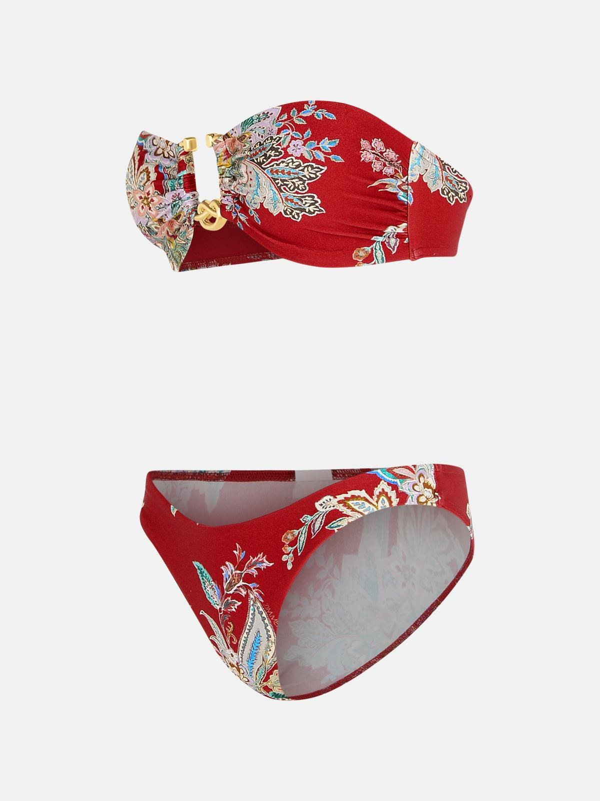 'RIHANNON' RED POLYAMIDE BLEND BIKINI - 2