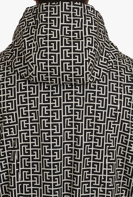 Capsule After ski - Ivory and black hooded nylon jacket with Balmain monogram - 9