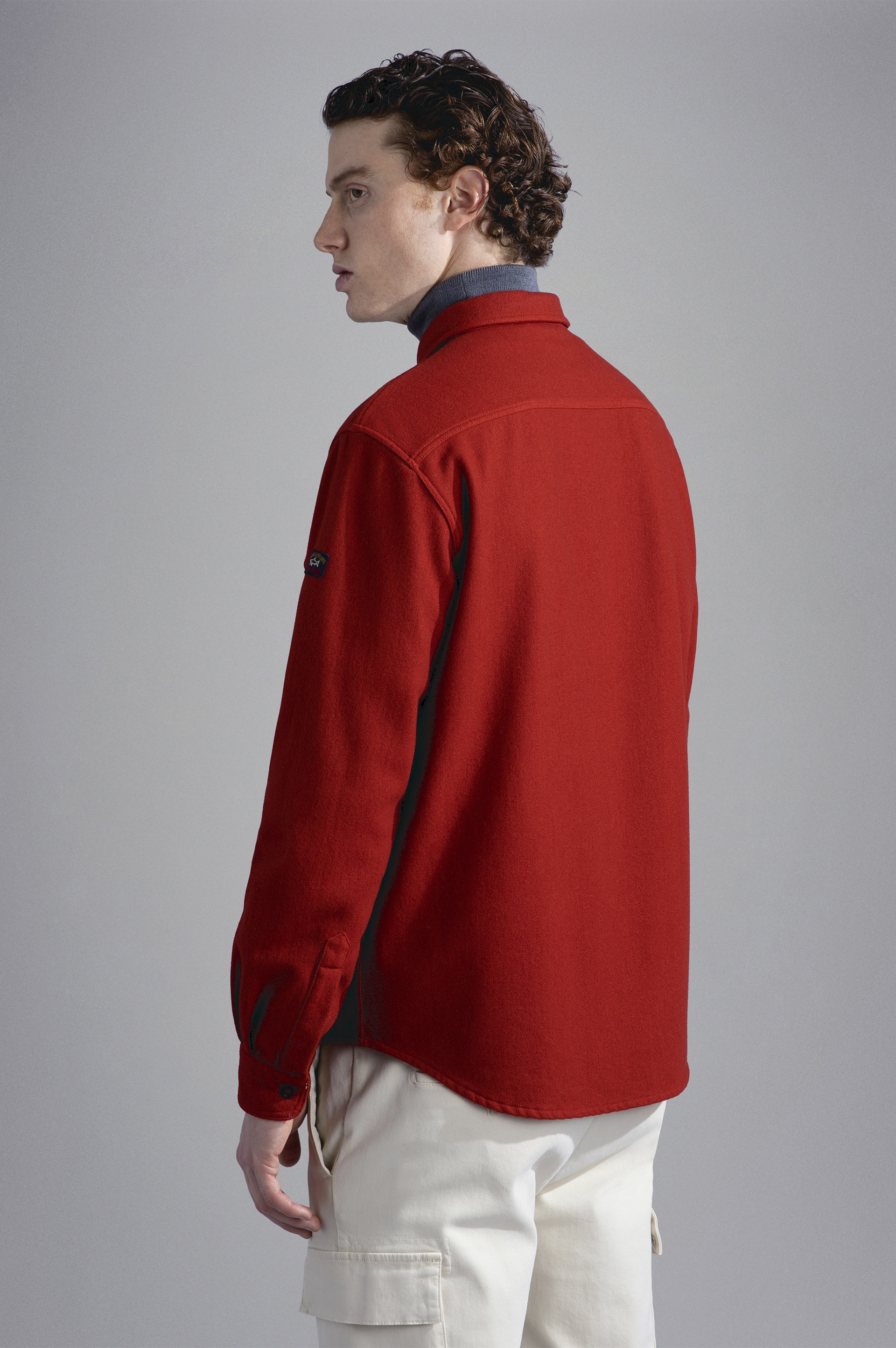 GARMENT DYED WOOL OVERSHIRT - 3