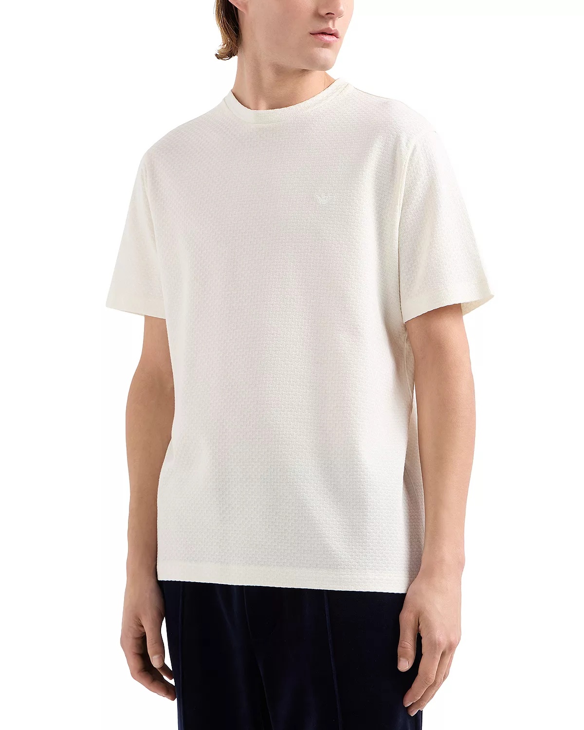 Allover Monochrome Jacquard Jersey Tee - 1