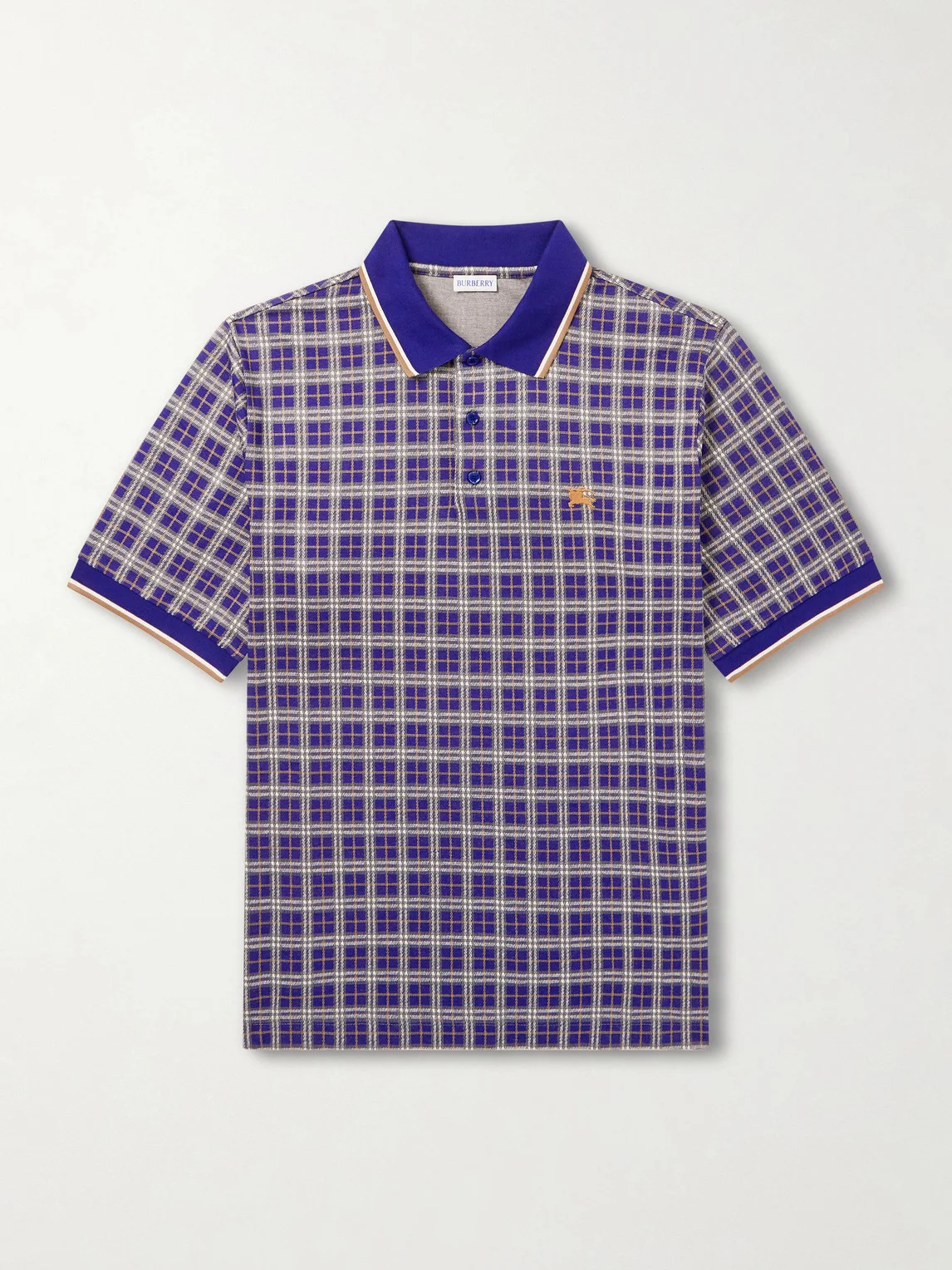 Logo-Embroidered Checked Jacquard Polo Shirt - 1