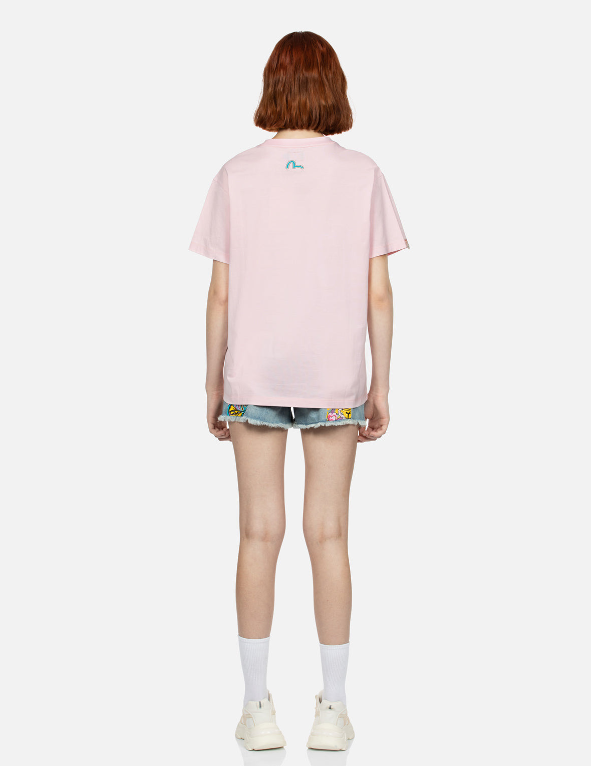 LOGO PRINT AND FORTUNE CAT EMBROIDERY BADGE BOYFRIEND T-SHIRT - 6