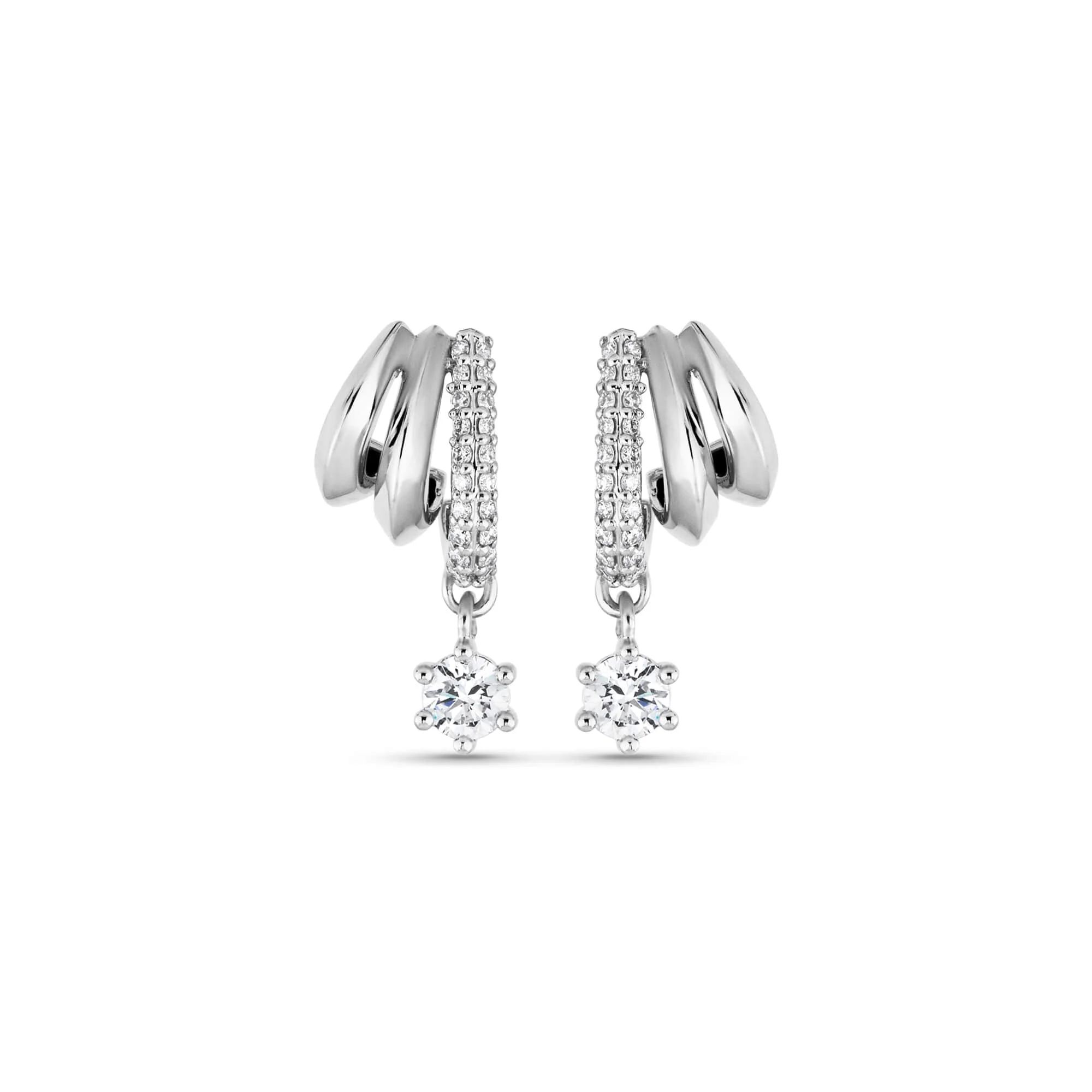 Waverly LAB-Created Diamond Drop Silver Earrings - 1