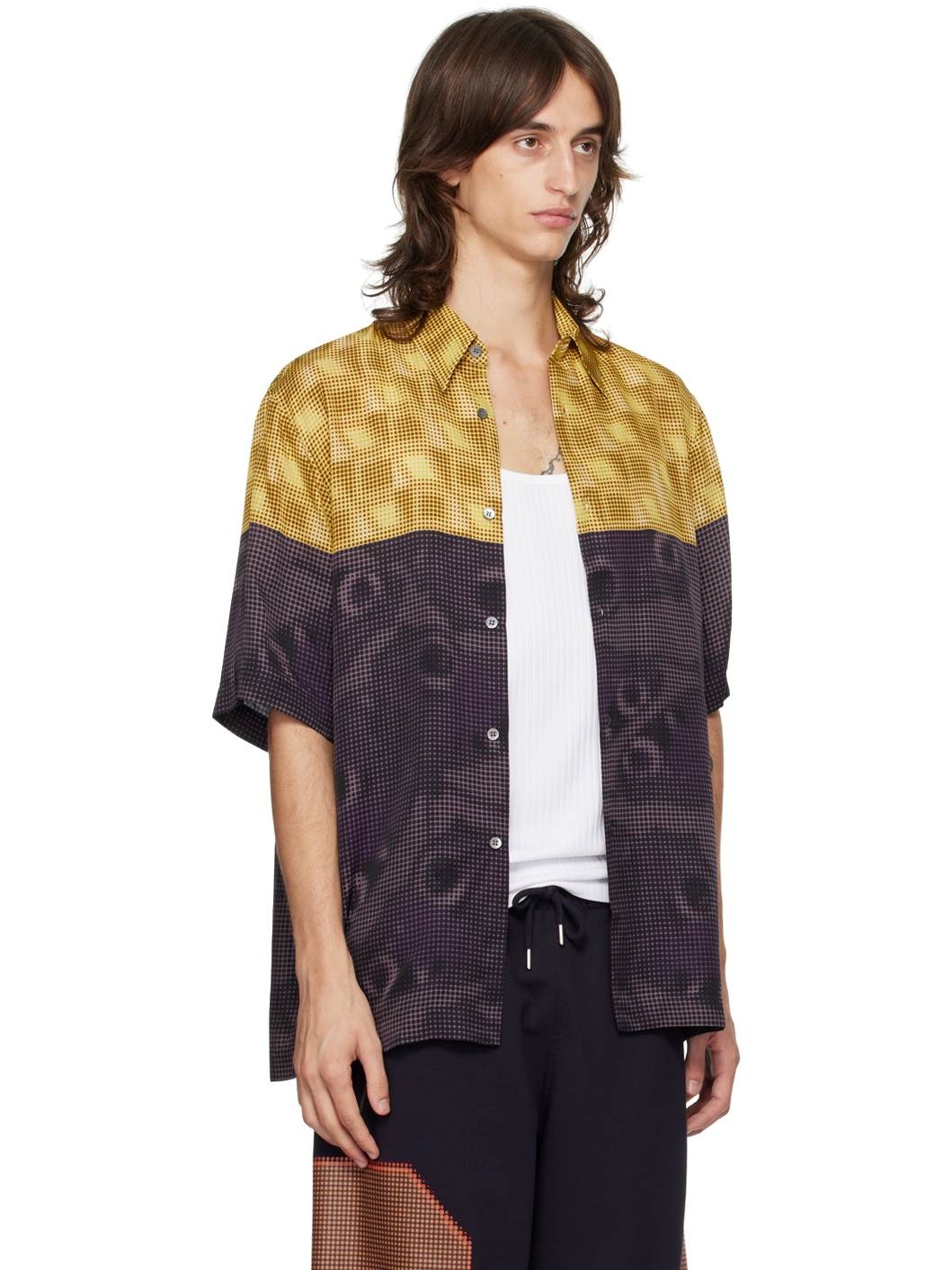 Yellow & Purple Dotted Shirt - 2