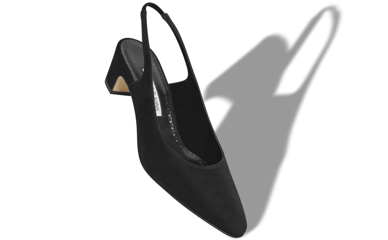 Black Suede Slingback Pumps - 2