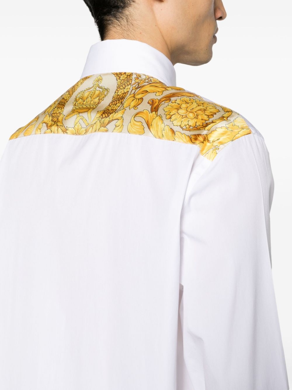 Barocco-panel cotton shirt - 5