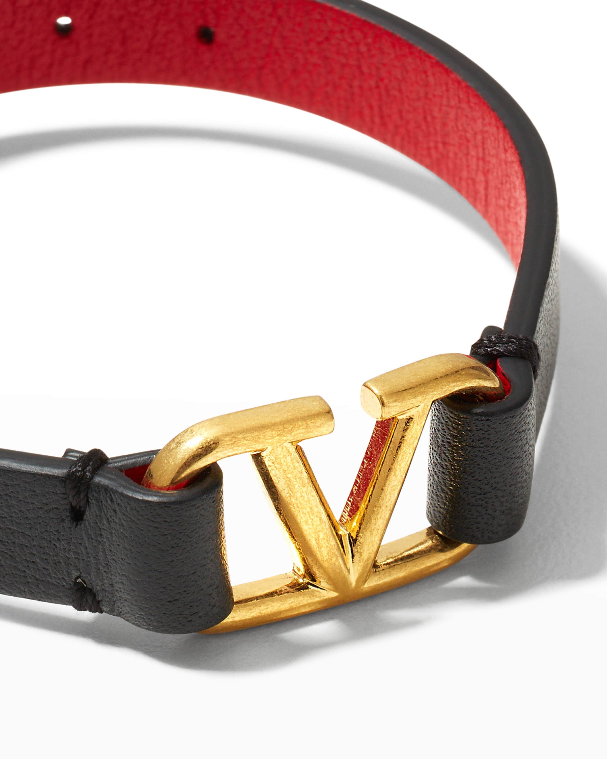 Antiqued Brass Logo Leather Bracelet - 3