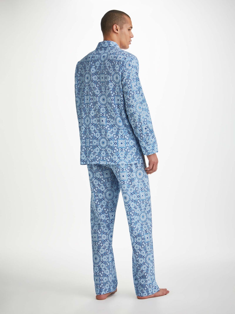 Men's Classic Fit Pyjamas Ledbury 69 Cotton Batiste Blue - 4