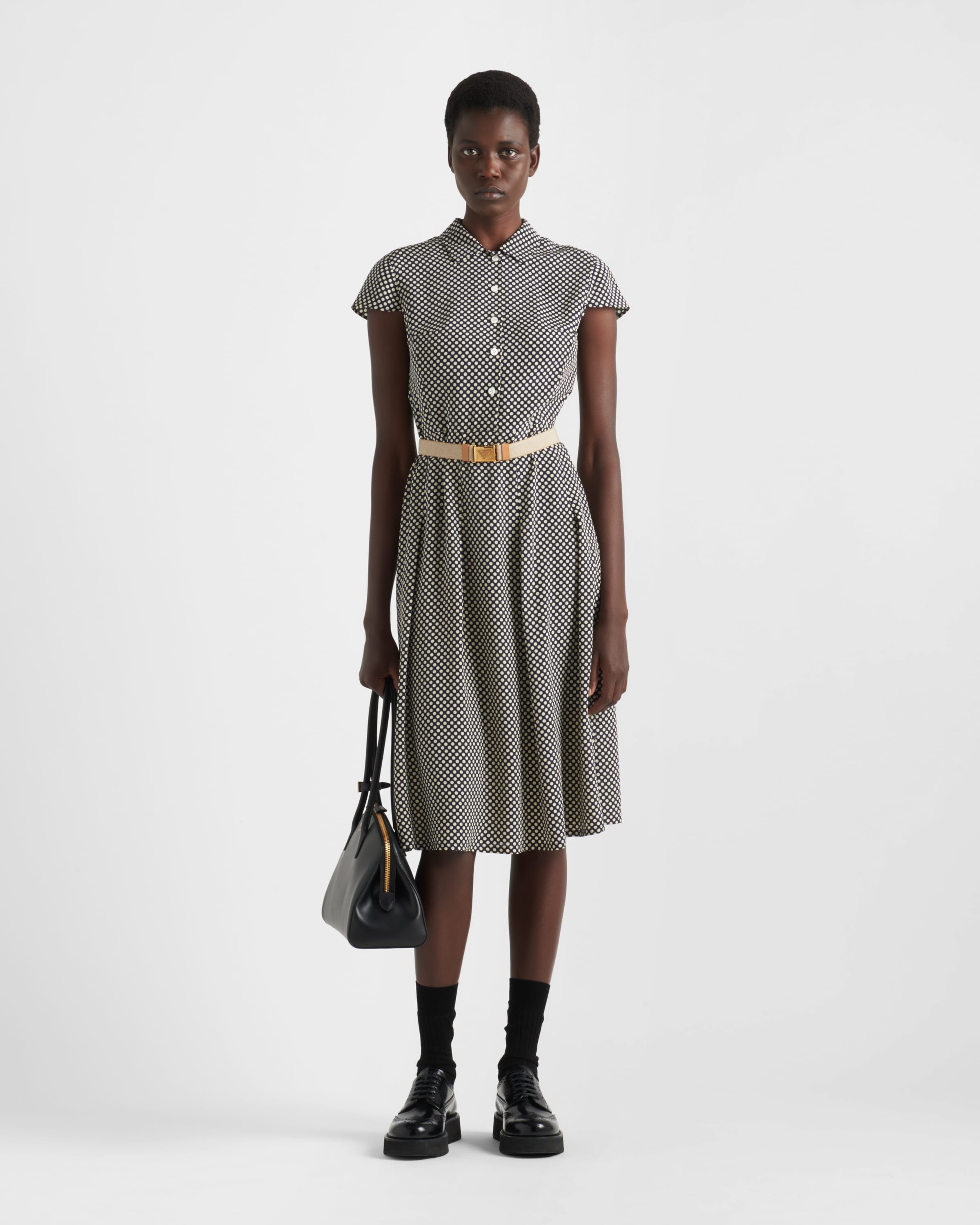 【プラダ・PRADA】Printed marocain dress Prada Printed marocain dress | REVERSIBLE