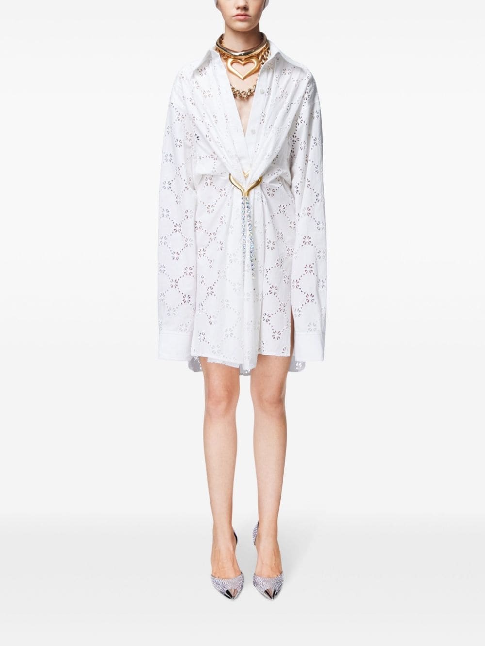 broderie anglaise shirt dress - 3