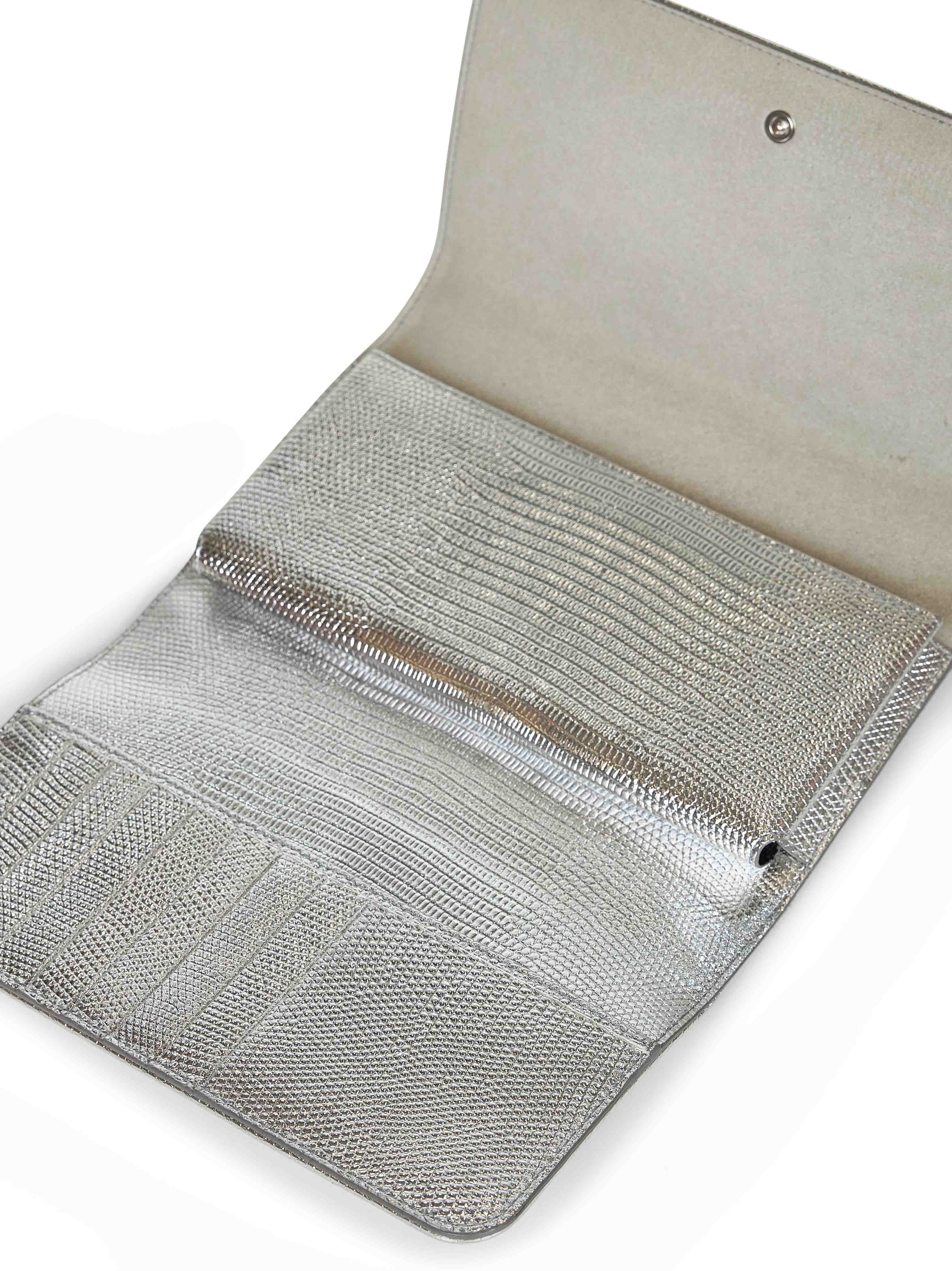 Silver Phone bag with shoulder strap - 4