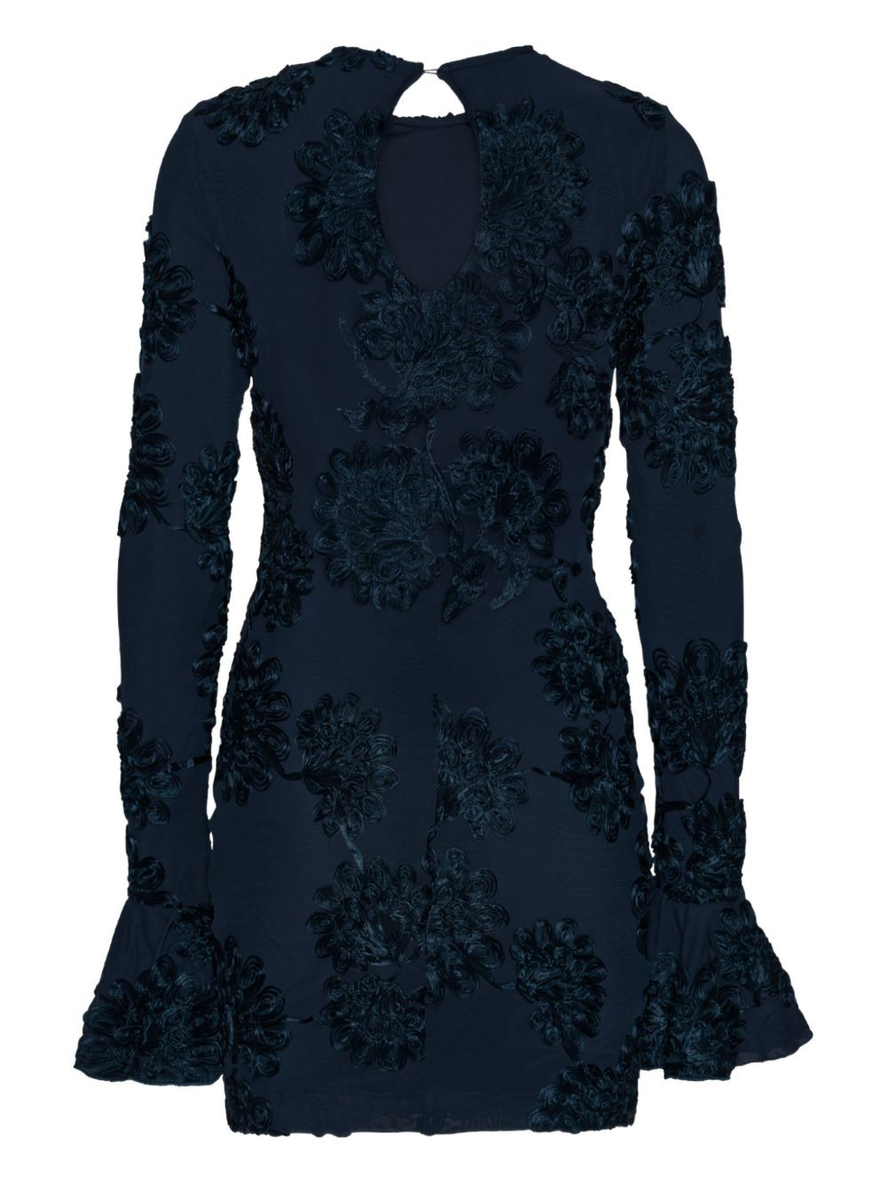 3D floral mesh mini dress - 5