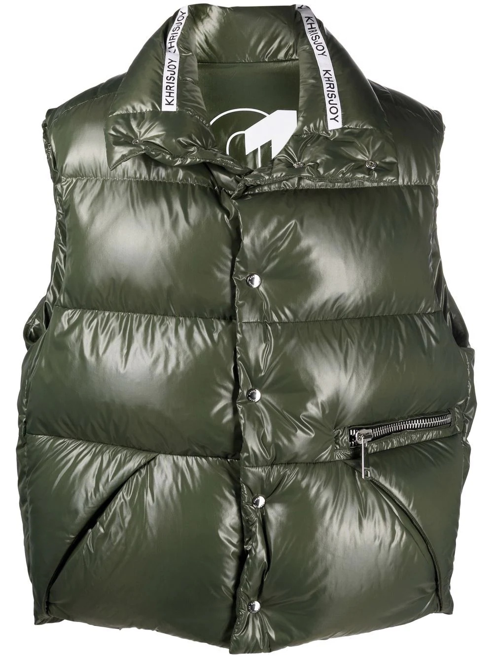 logo-trim puffer gilet - 1