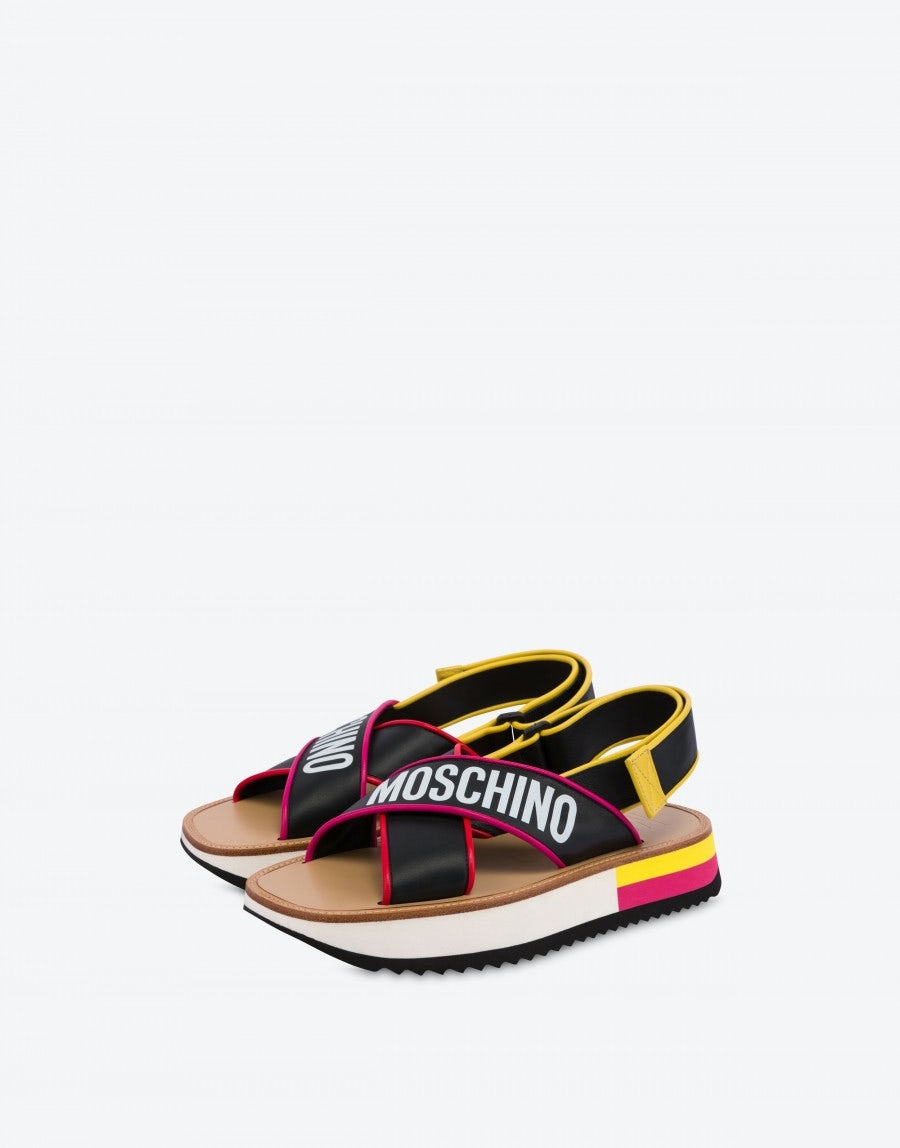 MIX & MATCH CRISS-CROSS CALFSKIN SANDALS - 1