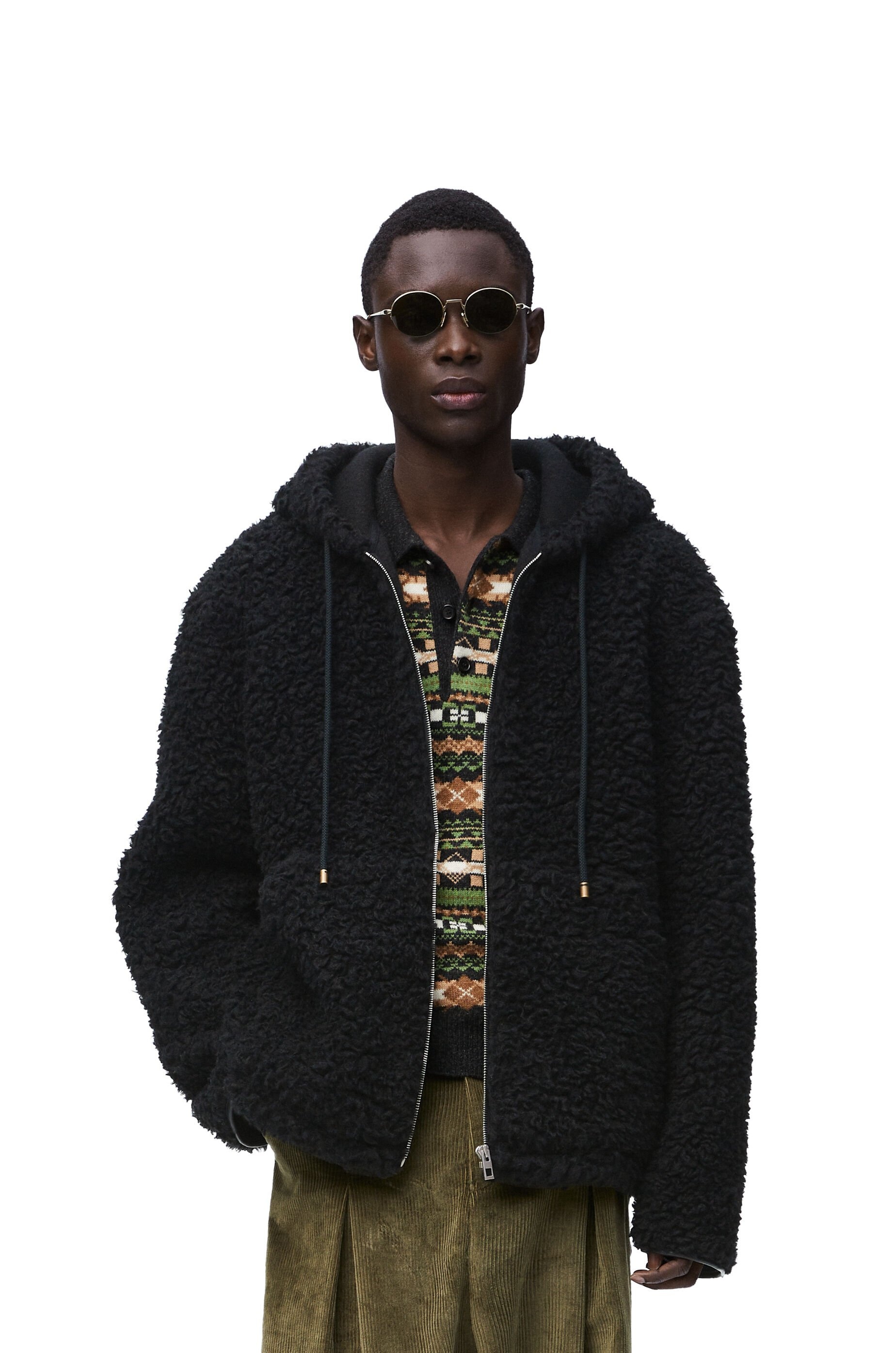 Hooded jacket in alpaca and wool blend - 3