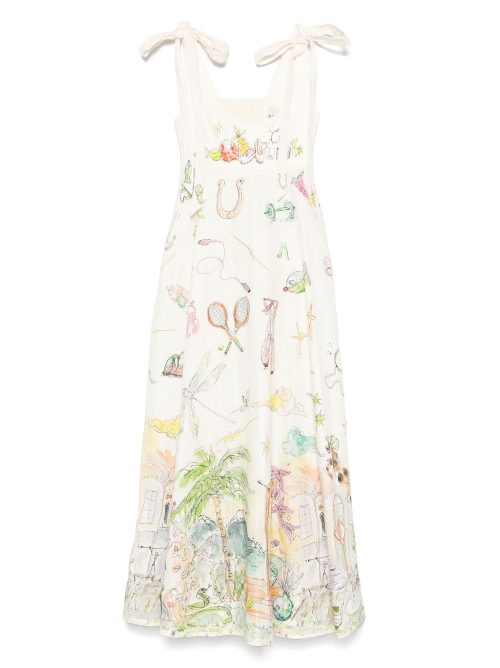 graphic-print midi dress - 1