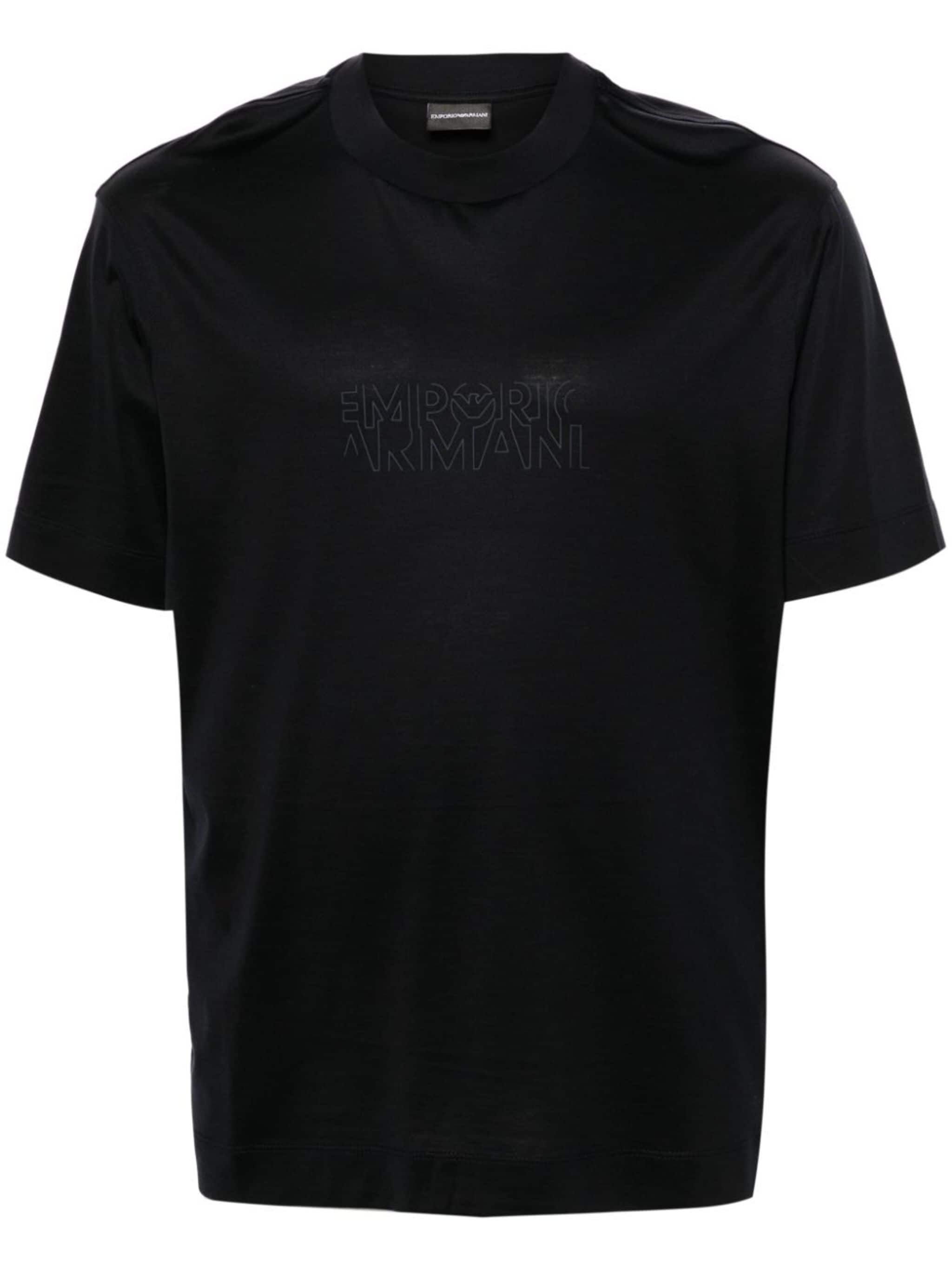 rubberised-logo cotton T-shirt - 1