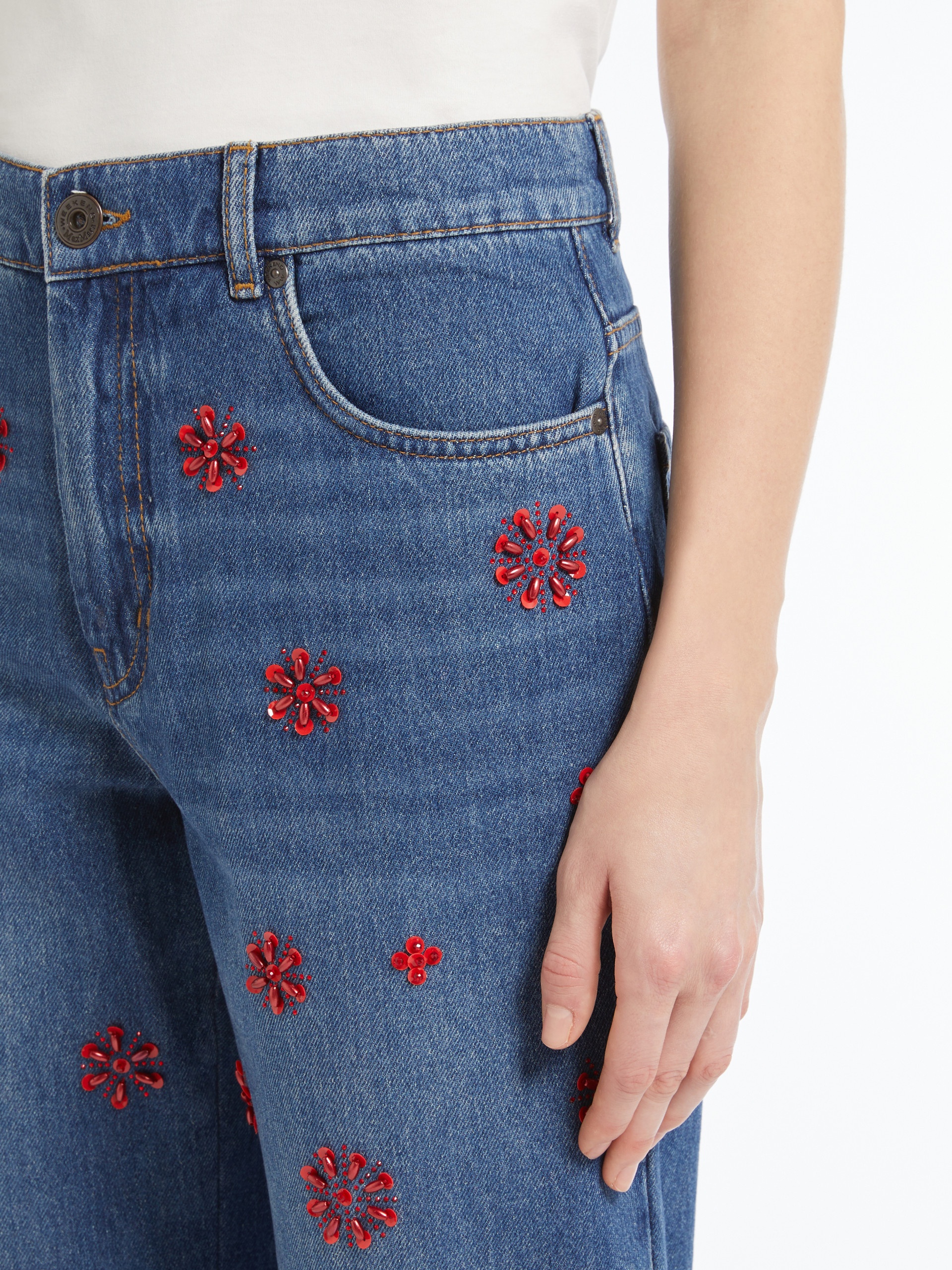 MANETTA Sequinned denim jeans - 5