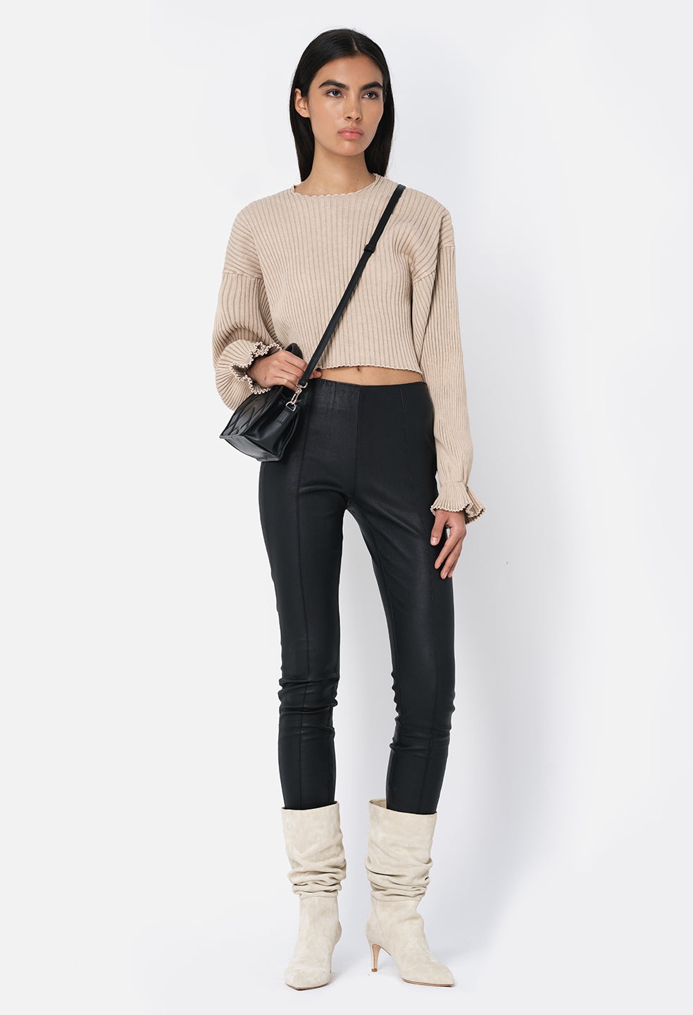 MINERAL WASH GINZA RIB CROPPED TOP - 3